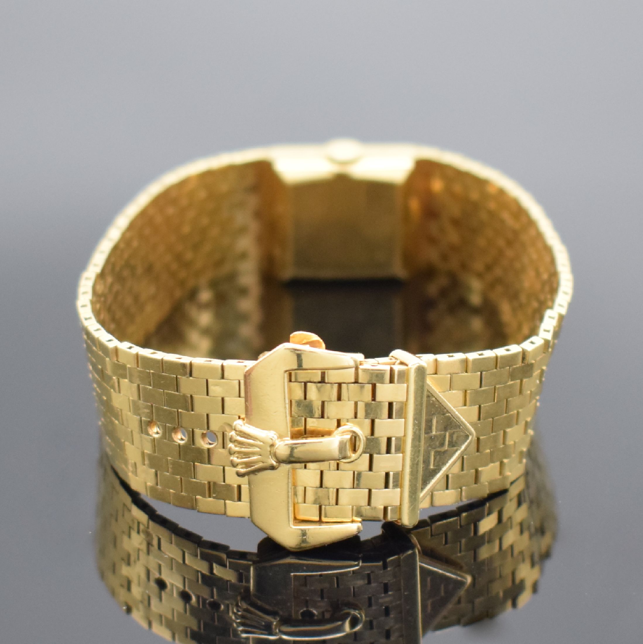 Detail b: ROLEX Precision ausgefallene Damenarmbanduhr in GG 750/000 Referenz 8209, Schweiz um 1955, Handaufzug, 2-teil. Geh., Boden aufgedr., orig. GG 750/000 ...