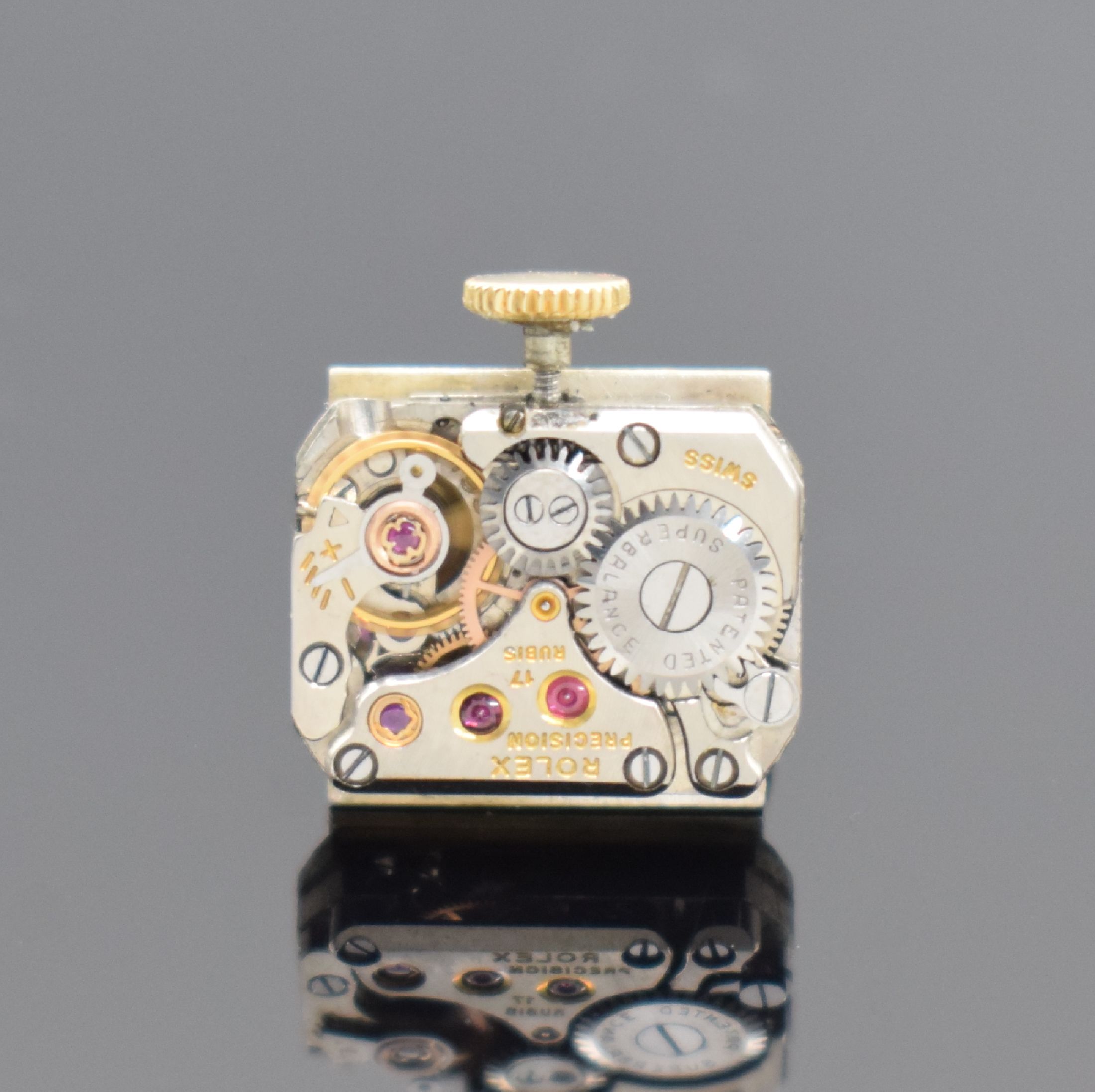 Detail e: ROLEX Precision ausgefallene Damenarmbanduhr in GG 750/000 Referenz 8209, Schweiz um 1955, Handaufzug, 2-teil. Geh., Boden aufgedr., orig. GG 750/000 ...