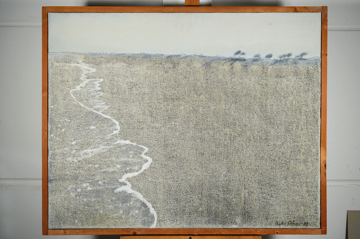 Detail k: Dieter Stöver, 1922 Odenburg - 1984 Schlegldorf b. Lengries, "Trappola", Acryl/Lwd, signiert, rückseitig bezeichnet auf Keilrahmen und ...
