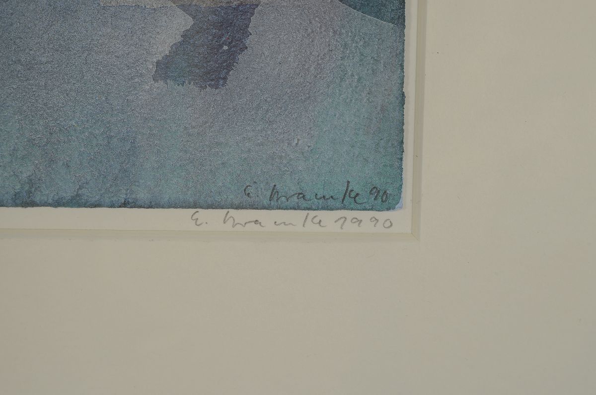Detail a: Erdmut Bramke, 1940 Kiel - 2002 Stuttgart, Studium an den Akademien Berlin und Stuttgart bei Heinz Trökes und K.R.H. Sonderborg, ohne Titel, auf ...