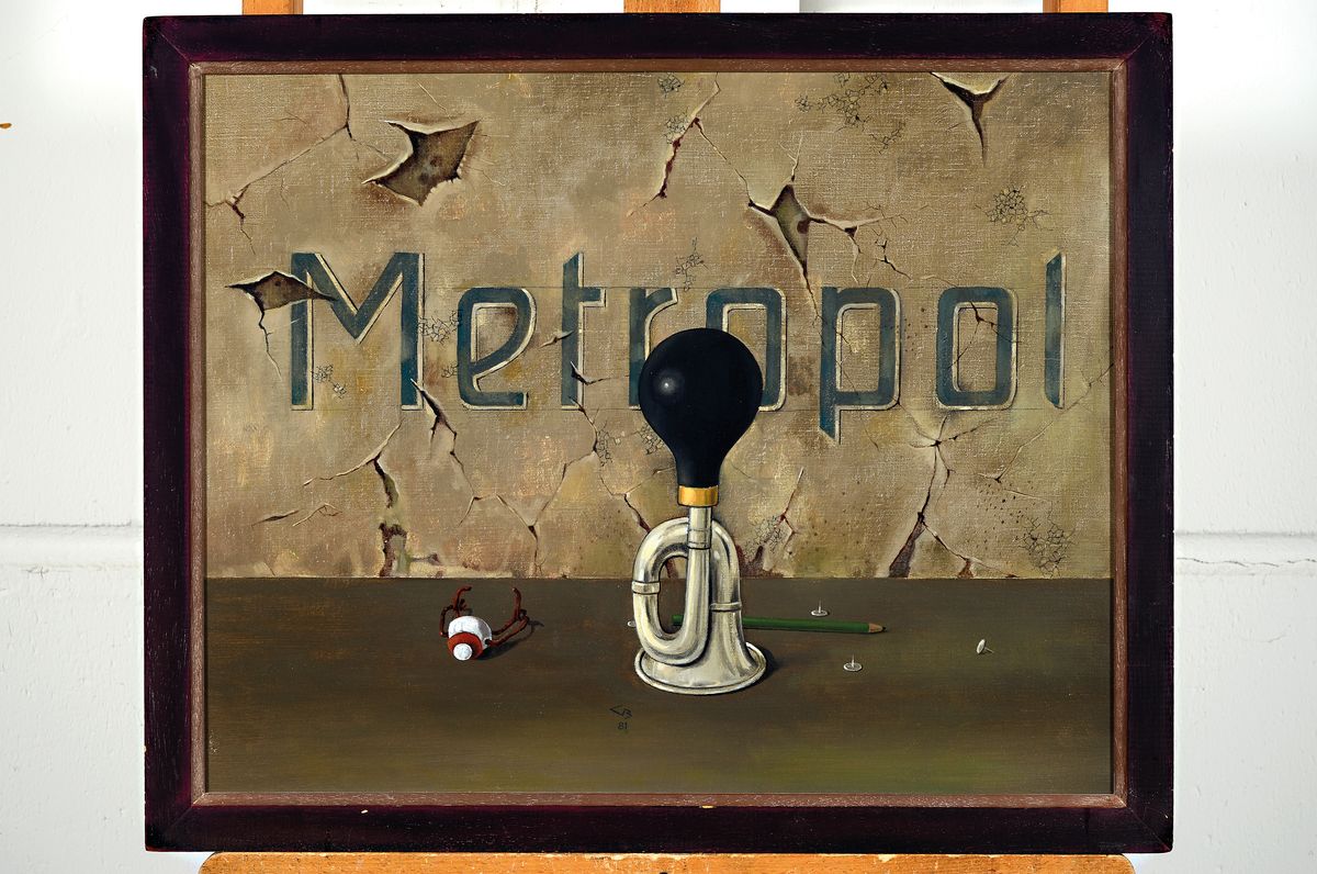 Detail k: Günther Blau, 1922 Elberfeld - 2007 Marburg,, Öl/Malplatte, dat.81 , der Künstler studierte in München und Karlsruhe und lebte u. arbeitete in ...