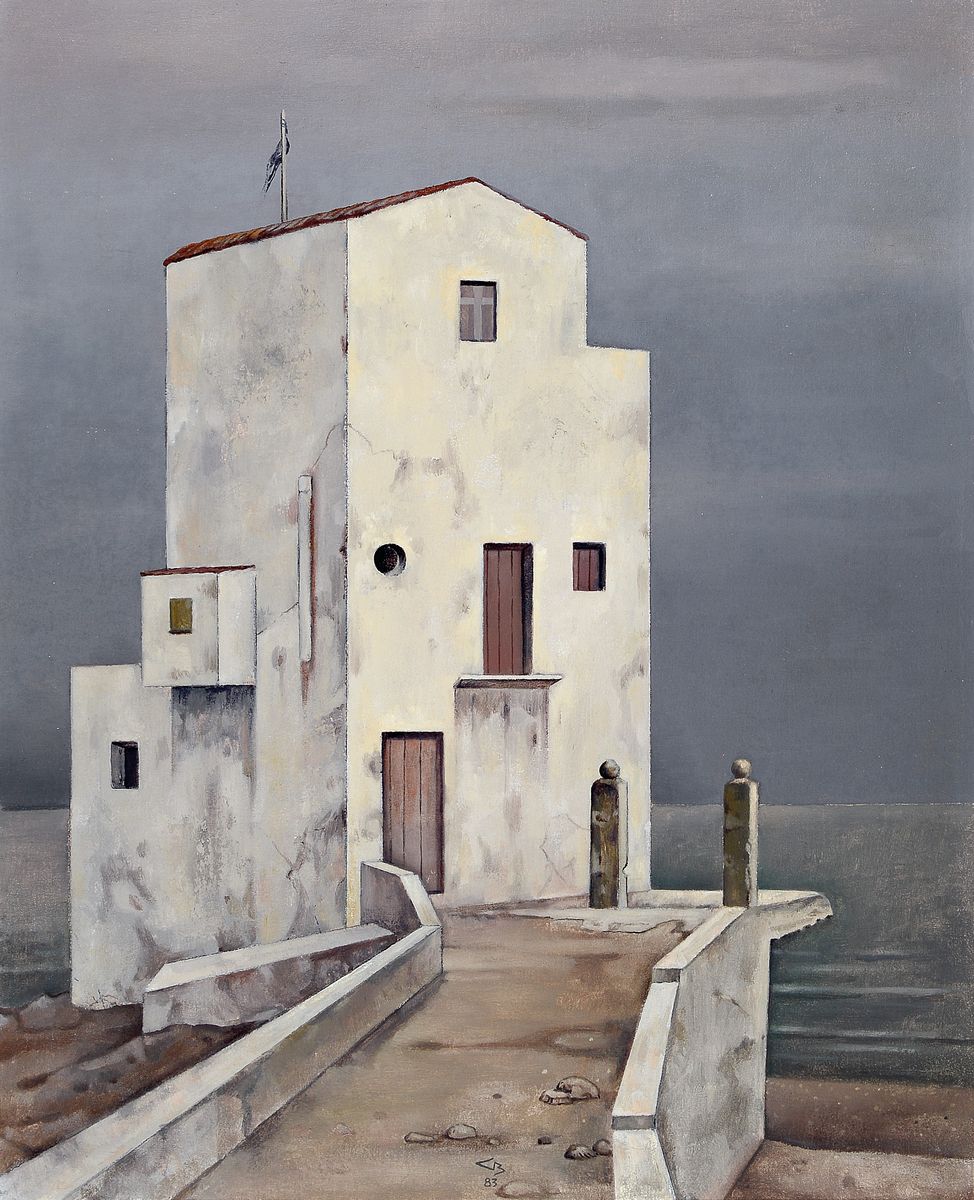 Günther Blau, 1922 Elberfeld - 2007 Marburg,, Öl/Malplatte, dat. 83, der Künstler studierte in München und Karlsruhe und lebte u. arbeitete in ...