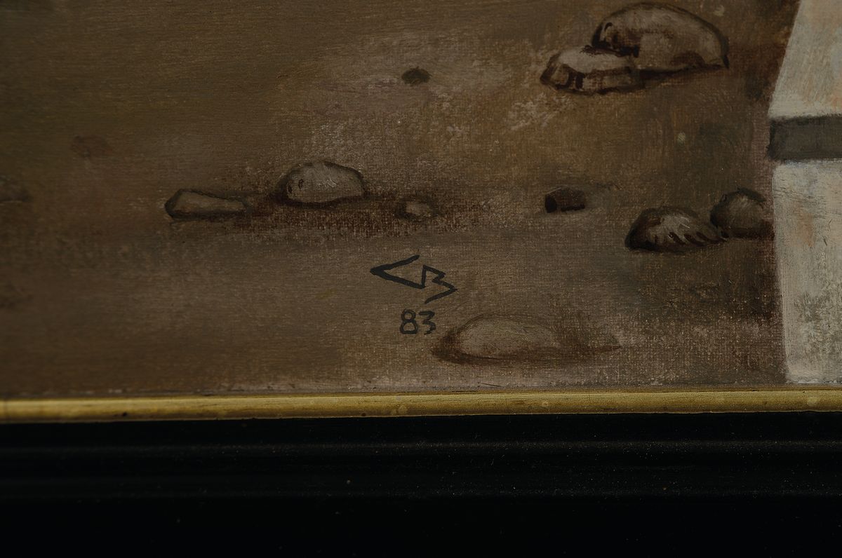 Detail a: Günther Blau, 1922 Elberfeld - 2007 Marburg,, Öl/Malplatte, dat. 83, der Künstler studierte in München und Karlsruhe und lebte u. arbeitete in ...