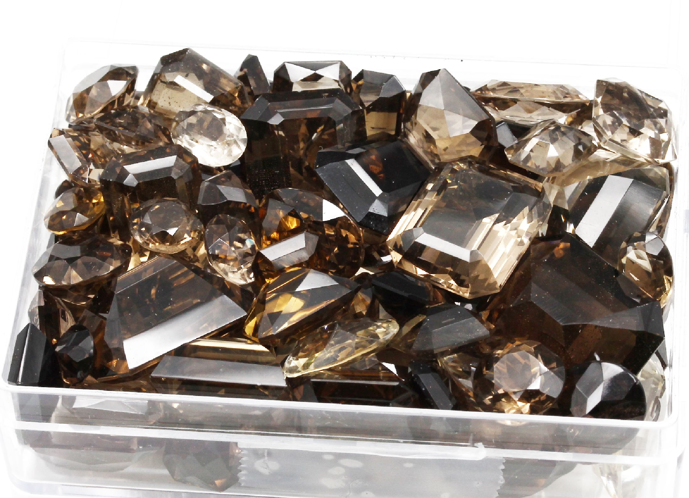 Detail a: Lot lose Rauchquarze zus. ca. 737,00 ct, versch. Größen, Schliffformen und Farbnuancen,Idar-Obersteiner Schleifarbeit