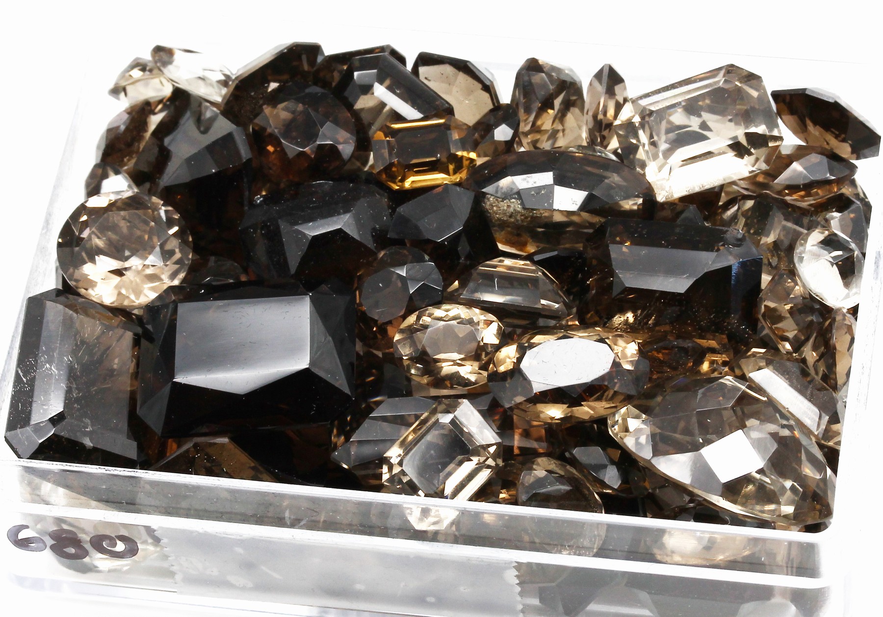 Detail a: Lot lose Rauchquarze zus. ca. 680,00 ct, versch. Größen, Schliffformen und Farbnuancen,Idar-Obersteiner Schleifarbeit
