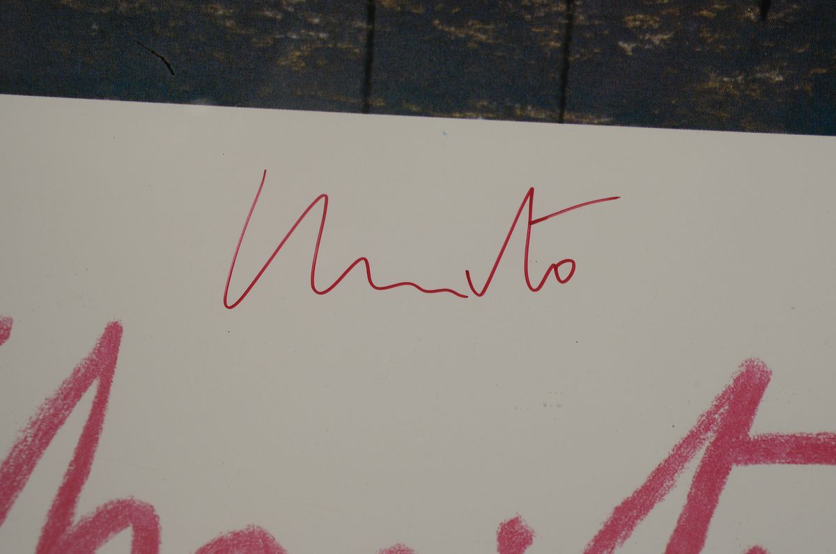 Detail a: Christo, 1935-2020, Offset-Lithografie, handsign., Kunsthalle Bonn 1983, unter Plexiglas gerahmt, gesamt ca. 85,5x60 cm