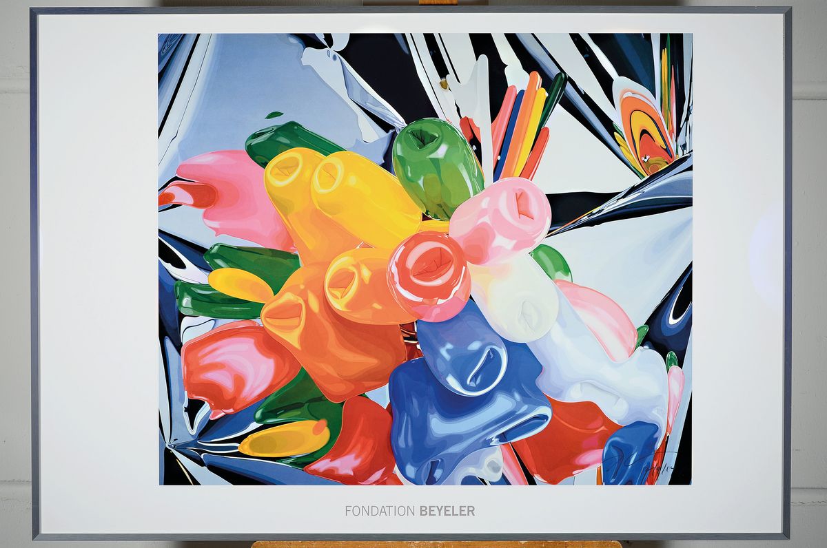 Detail k: Jeff Koons, geb. 1955, "Tulips", Offset-Lithografie, handsign., dat., Hrsg. Fondation Beyeler, Basel 2012, unter Plexiglas gerahmt, gesamt ...
