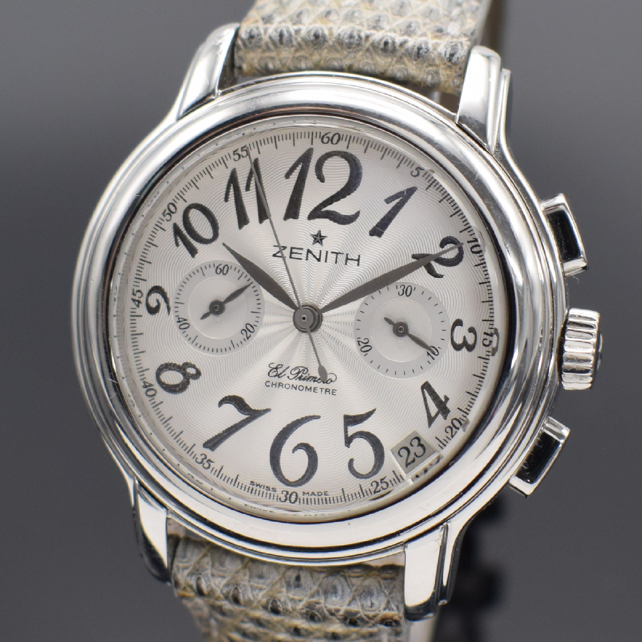 Detail a: ZENITH El Primero Chronomaster Armbanduhr in Stahl, Schweiz um 2010, Automatik, Ref. 03 1230 4002, beids. vergl. Geh., Boden 4-fach verschr., orig. ...