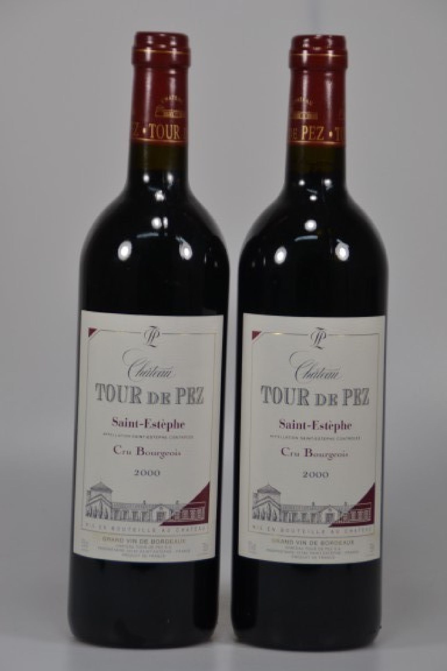 6 Flaschen 2000 Chateau Tour de Pez, Cru Bourgeois, Saint-Estephe, je 750ml, 13% Vol., mind. Into Neck, unverkostet ^