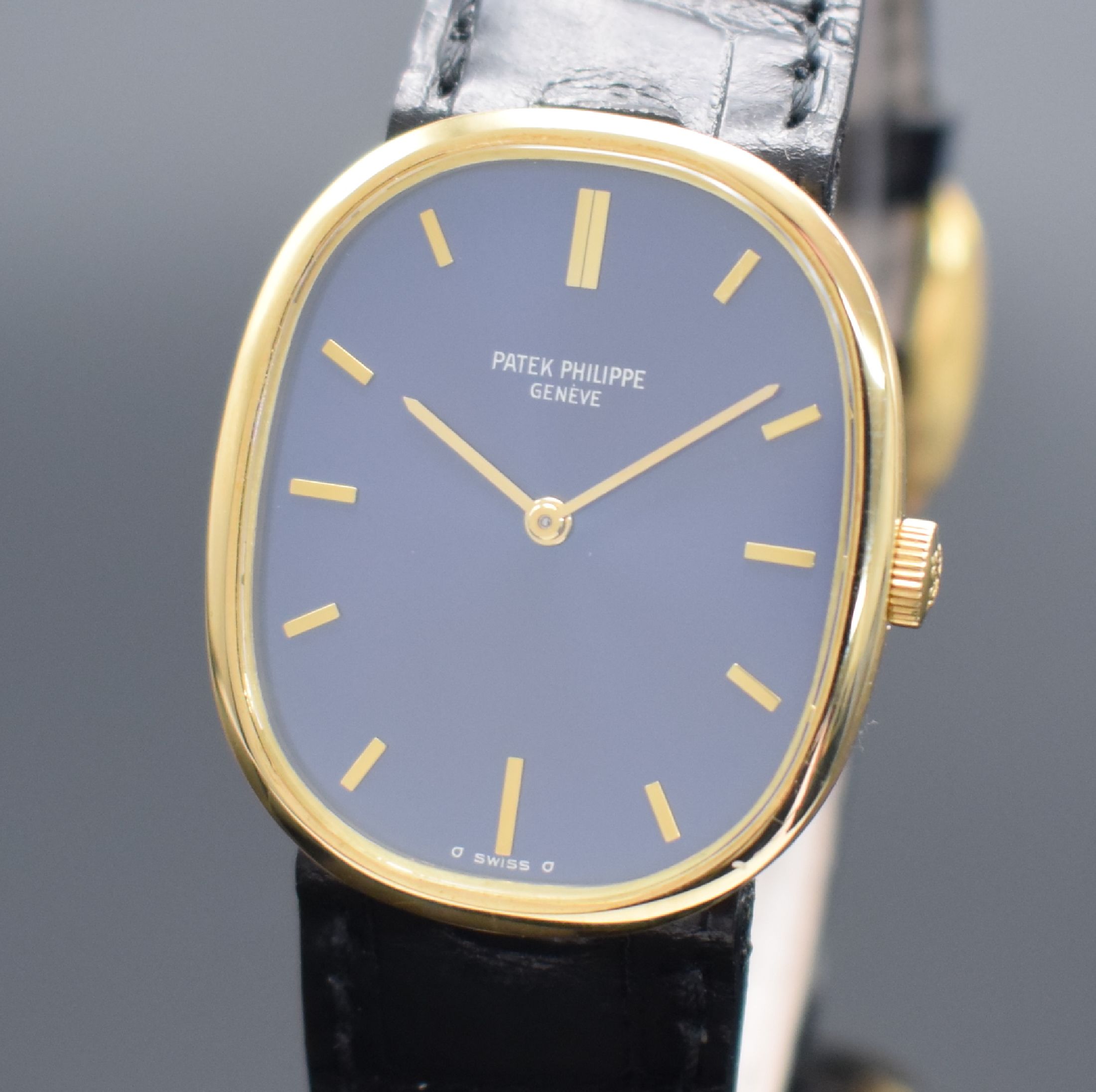 Detail a: PATEK PHILIPPE Ellipse d´Or Armbanduhr in GG 750/000 Referenz 3548J, Schweiz um 2000, Handaufzug, ovales, 3-tlg. Geh., Boden & Glasrand aufgedr., ...