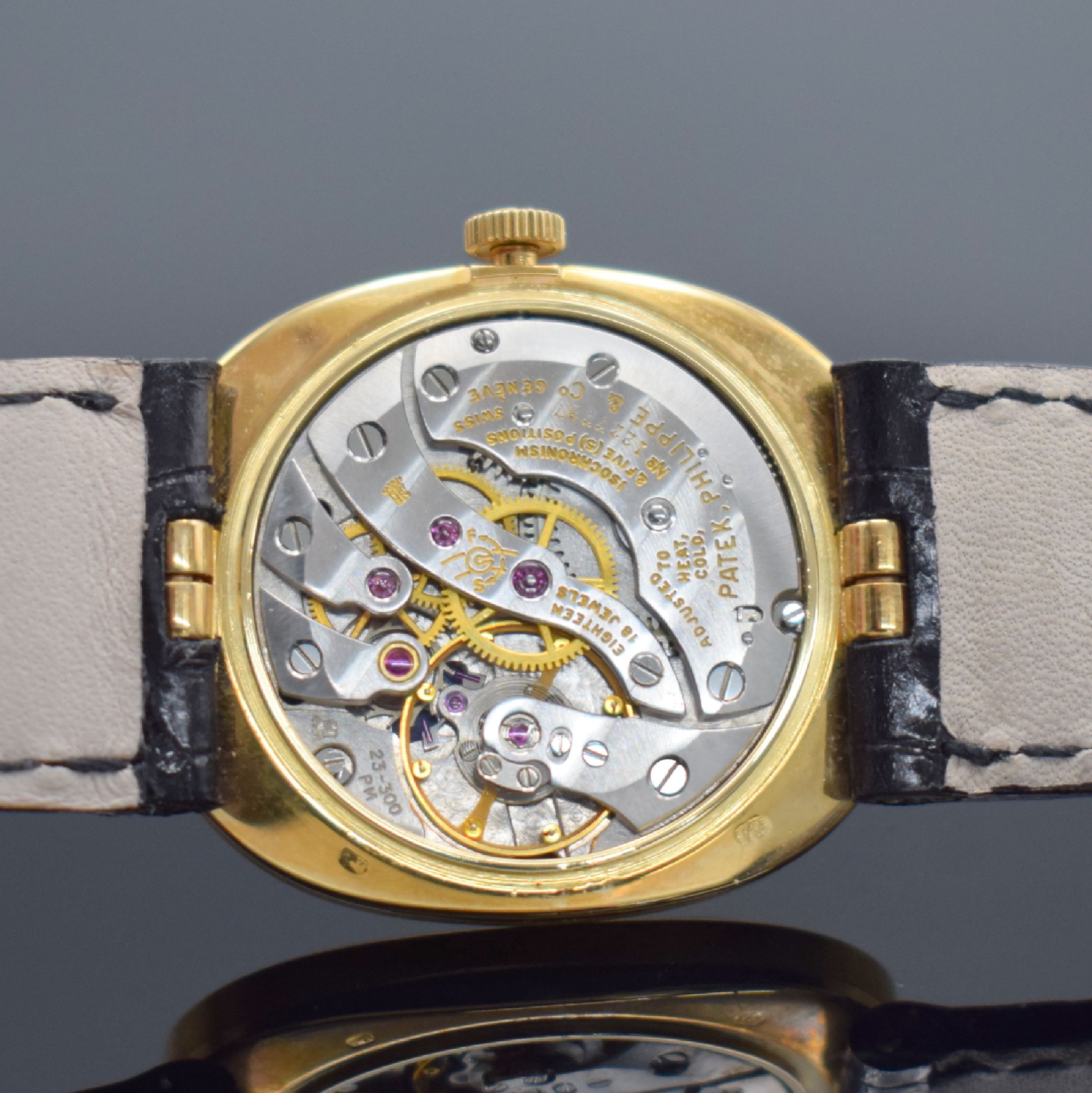 Detail e: PATEK PHILIPPE Ellipse d´Or Armbanduhr in GG 750/000 Referenz 3548J, Schweiz um 2000, Handaufzug, ovales, 3-tlg. Geh., Boden & Glasrand aufgedr., ...
