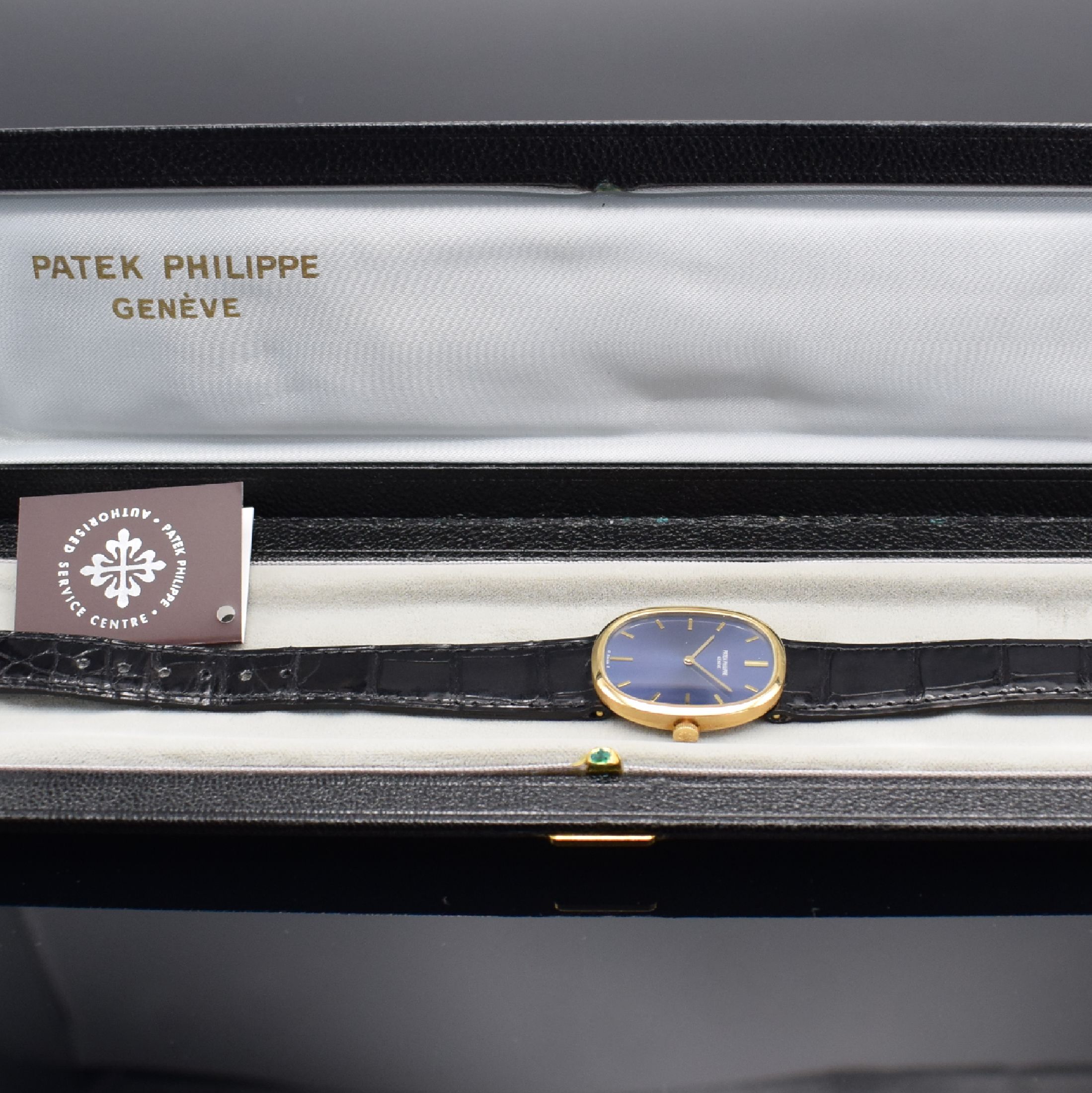Detail g: PATEK PHILIPPE Ellipse d´Or Armbanduhr in GG 750/000 Referenz 3548J, Schweiz um 2000, Handaufzug, ovales, 3-tlg. Geh., Boden & Glasrand aufgedr., ...