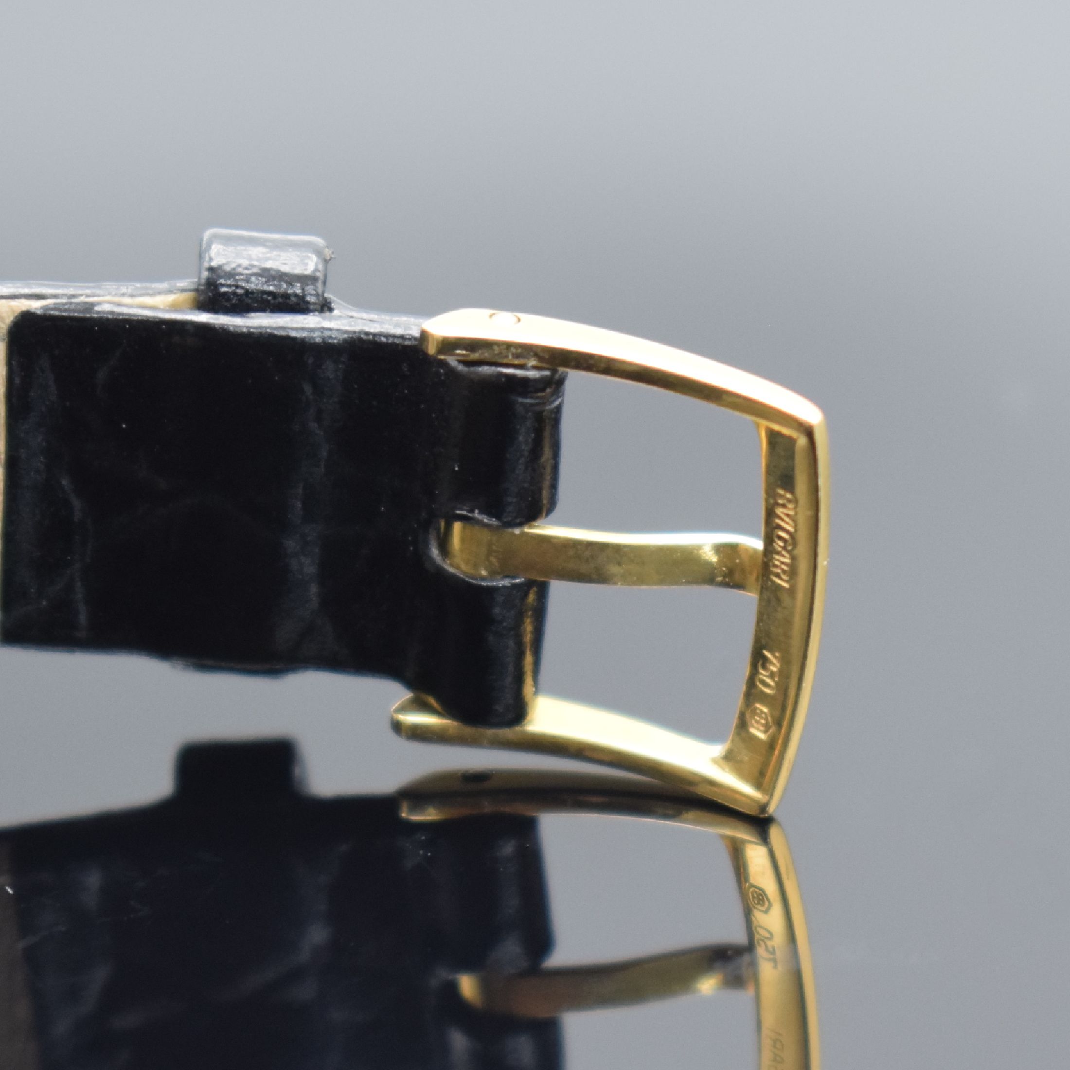 Detail b: BULGARI Damenarmbanduhr in GG 750/000 ReferenzBB 26 GL, Schweiz um 1990, quarz, Boden aufgedr., neutr. Lederband m. orig. GG 750/000 Dornschl., ...