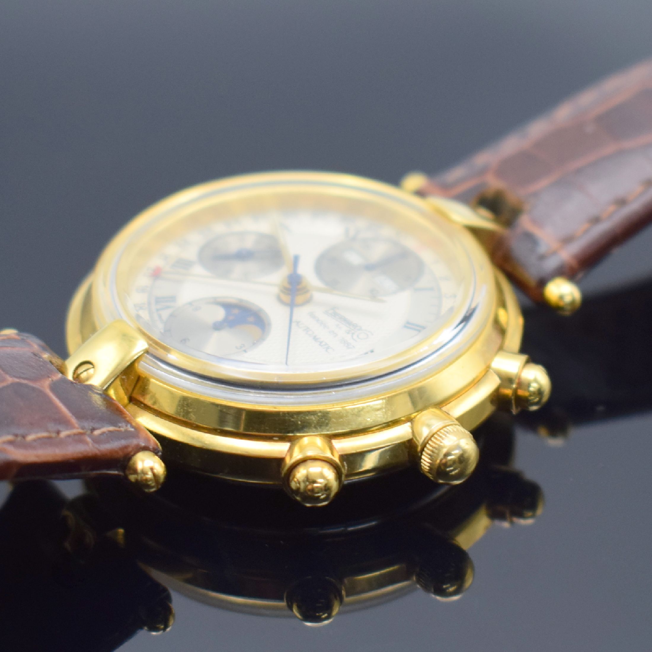 Detail b: EBERHARD & CO auf 999 Stück limitierter Armbandchronograph Edition Hommage A.L. Perrelet, Schweiz verk. lt. beil. Pap. 06/1990, Automatik, verg. ...