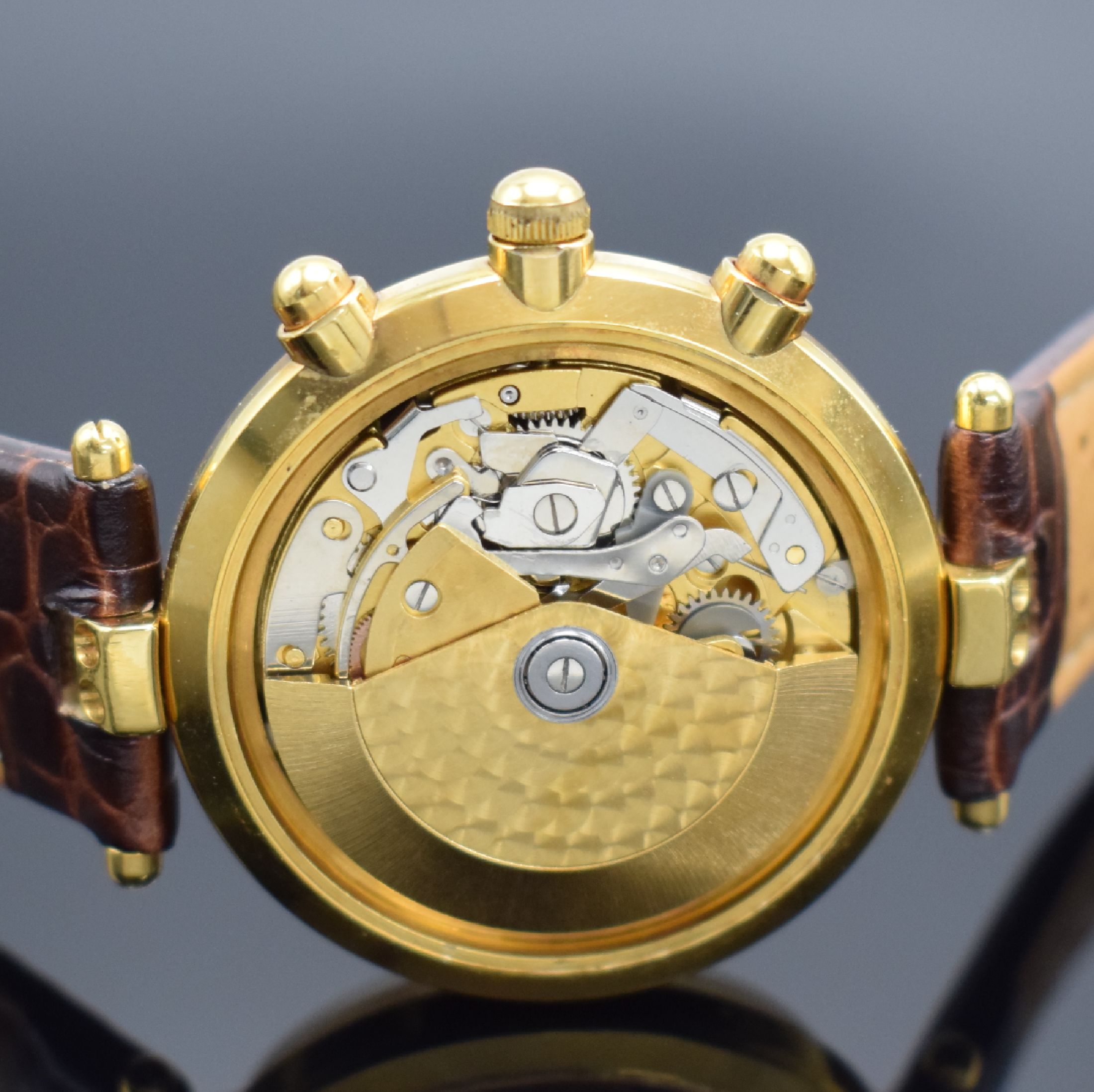 Detail e: EBERHARD & CO auf 999 Stück limitierter Armbandchronograph Edition Hommage A.L. Perrelet, Schweiz verk. lt. beil. Pap. 06/1990, Automatik, verg. ...