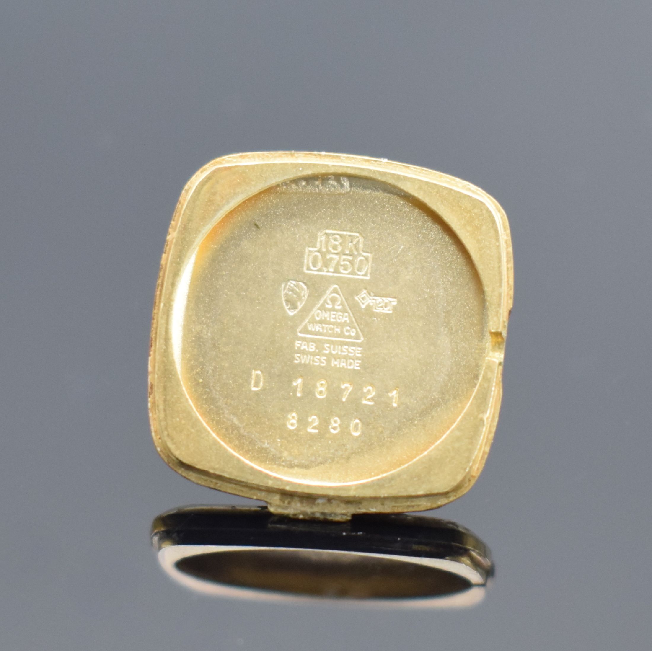 Detail g: OMEGA De Ville Damenarmbanduhr in GG 750/000, Handaufzug, Schweiz um 1972, 2- teil. Gehäuse, Boden aufgedr., orig. Milanaiseband, gold. ...