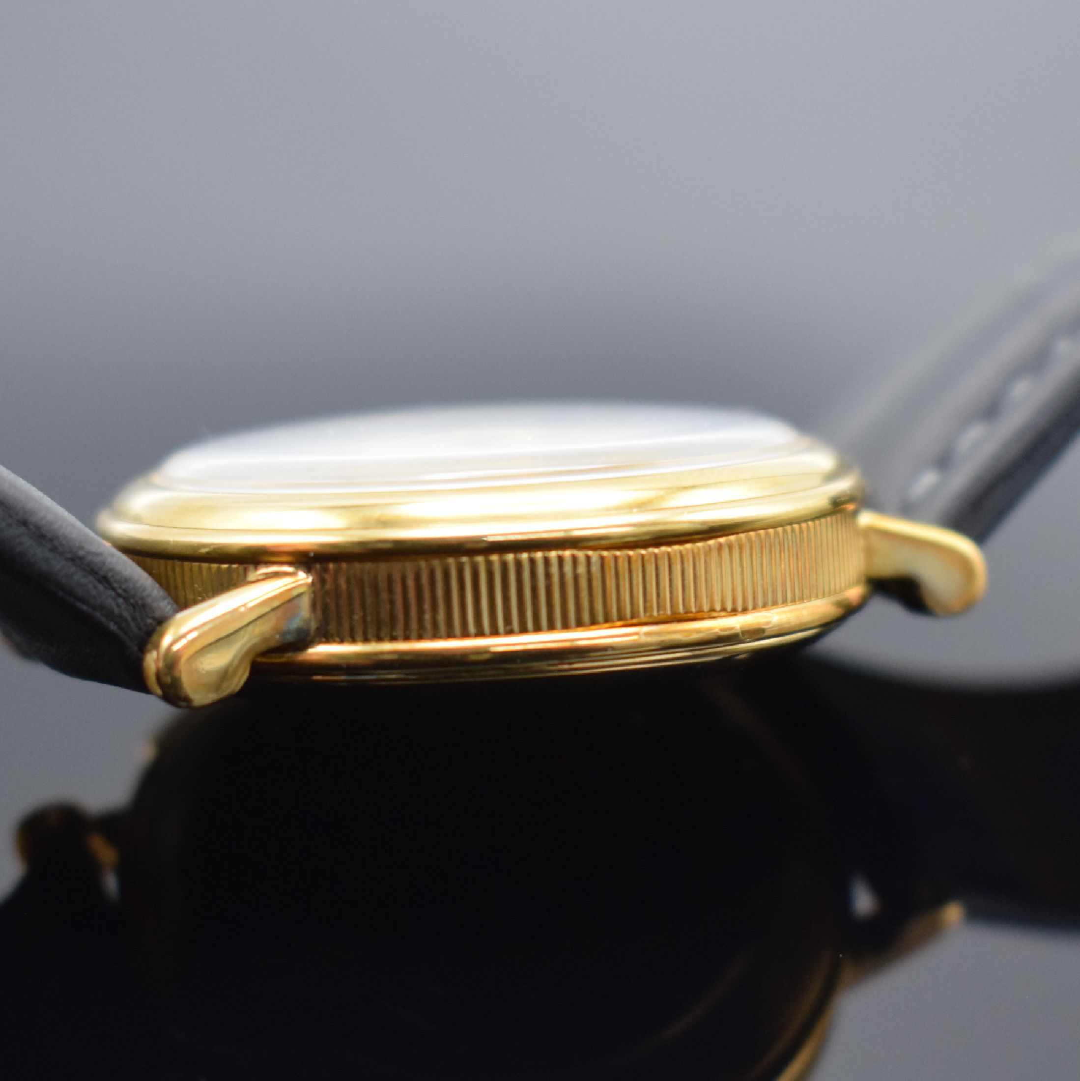 Detail c: EBERHARD & Co. auf 399 Stück limitierter Schaltradchronograph, Handaufzug, Schweiz um 1988, verg. Metallgeh., Boden m. Monogramm HK & Glasrand ...