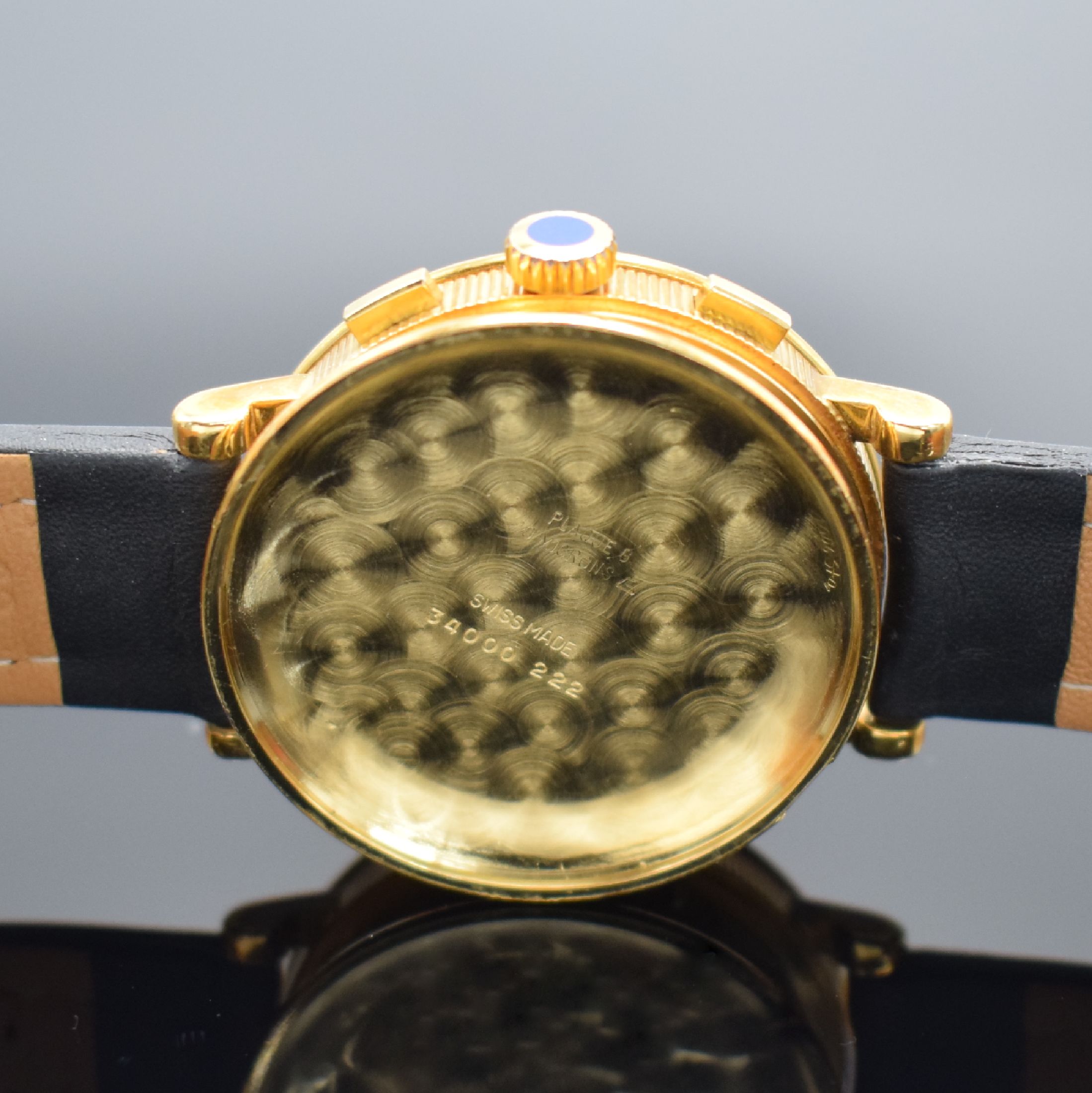 Detail f: EBERHARD & Co. auf 399 Stück limitierter Schaltradchronograph, Handaufzug, Schweiz um 1988, verg. Metallgeh., Boden m. Monogramm HK & Glasrand ...