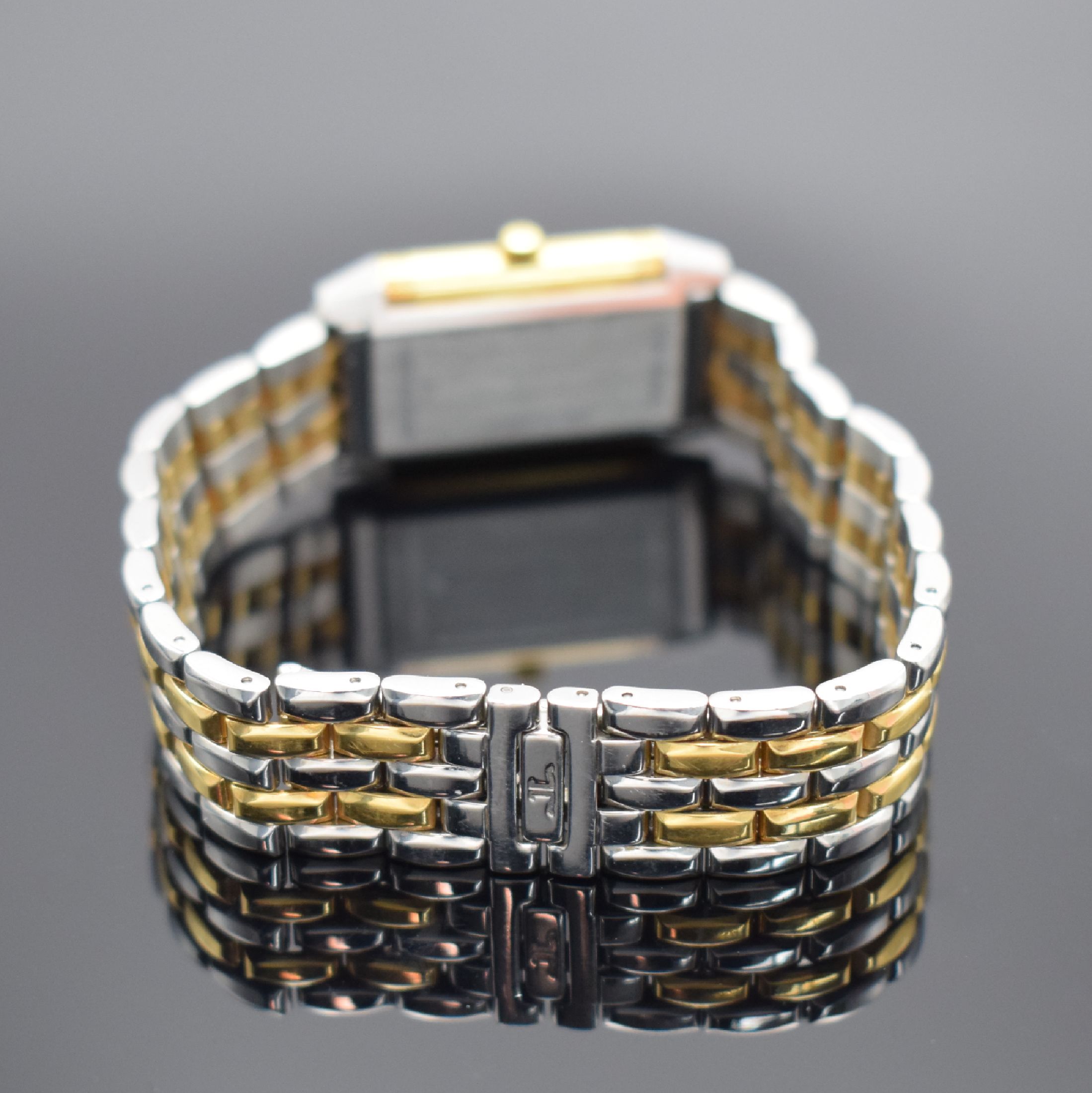 Detail b: Jaeger-LeCoultre Damenarmbanduhr Reverso Referenz 260.5.86, Schweiz um 2005, Handaufzug, um 180 Grad drehbares Wendegehäuse in Edelstahl/Gold ...