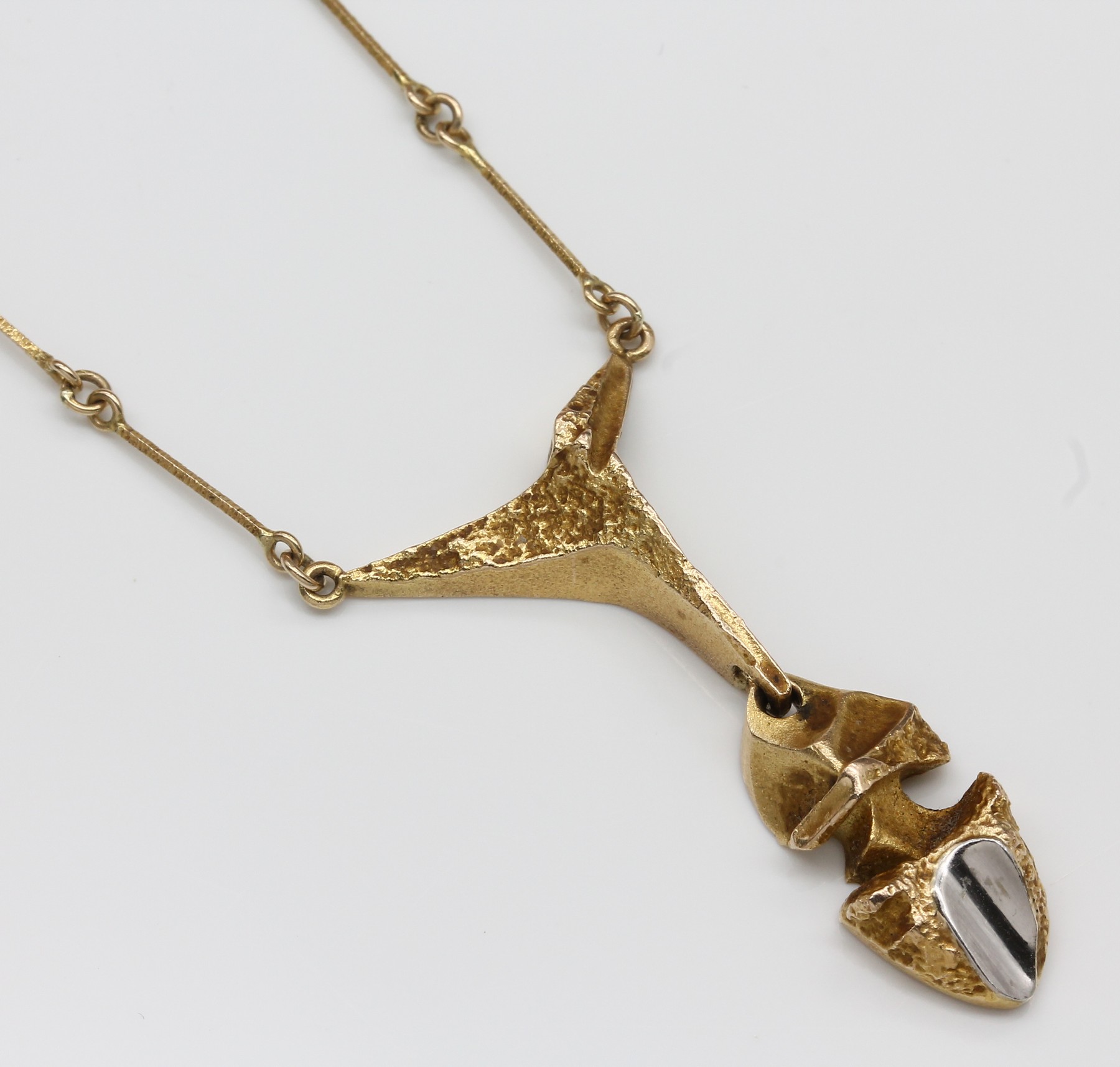 Detail b: 14 kt Gold LAPPONIA-Collier, GG 585/000, Finland 1990, typisches abstraktes Design, Kette aus länglichen Gliedern, L. ca. 44 cm, ca. 8.4 g, sign.