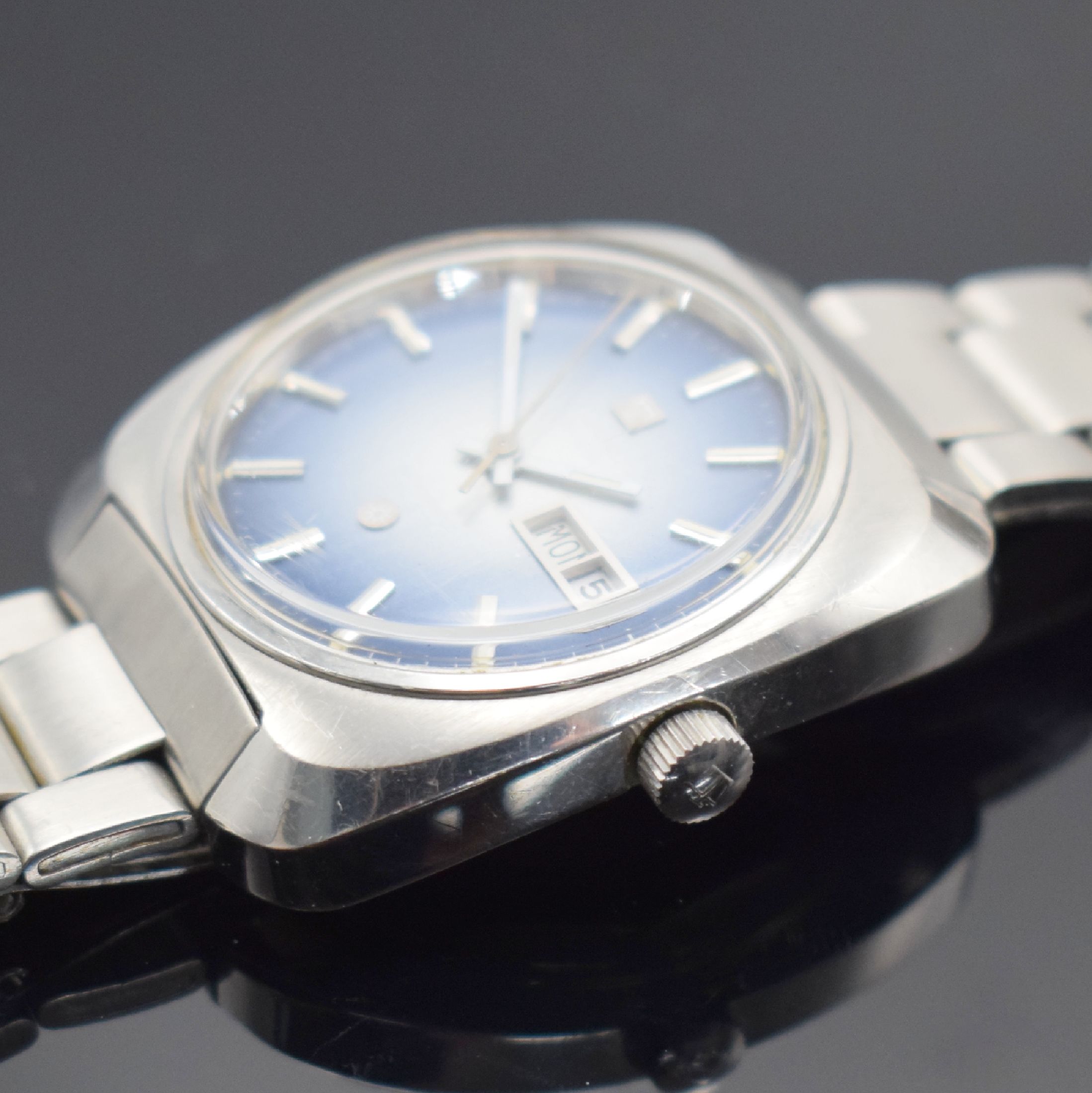 Detail c: TISSOT Seastar Herrenarmbanduhr Referenz 46665-2X, Automatik, Schweiz um 1970, Edelstahlgeh. inkl. orig. Gliederband m. Faltschl., Boden verschr., ...