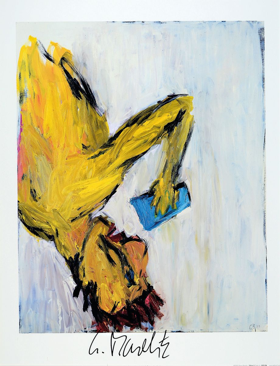 Georg Baselitz, geb. 1938, "Glastrinker", Offset-Lithografie auf dünnem Karton, handsign., Hrsg. Edition 5 Düsseldorf 2007, unter ...