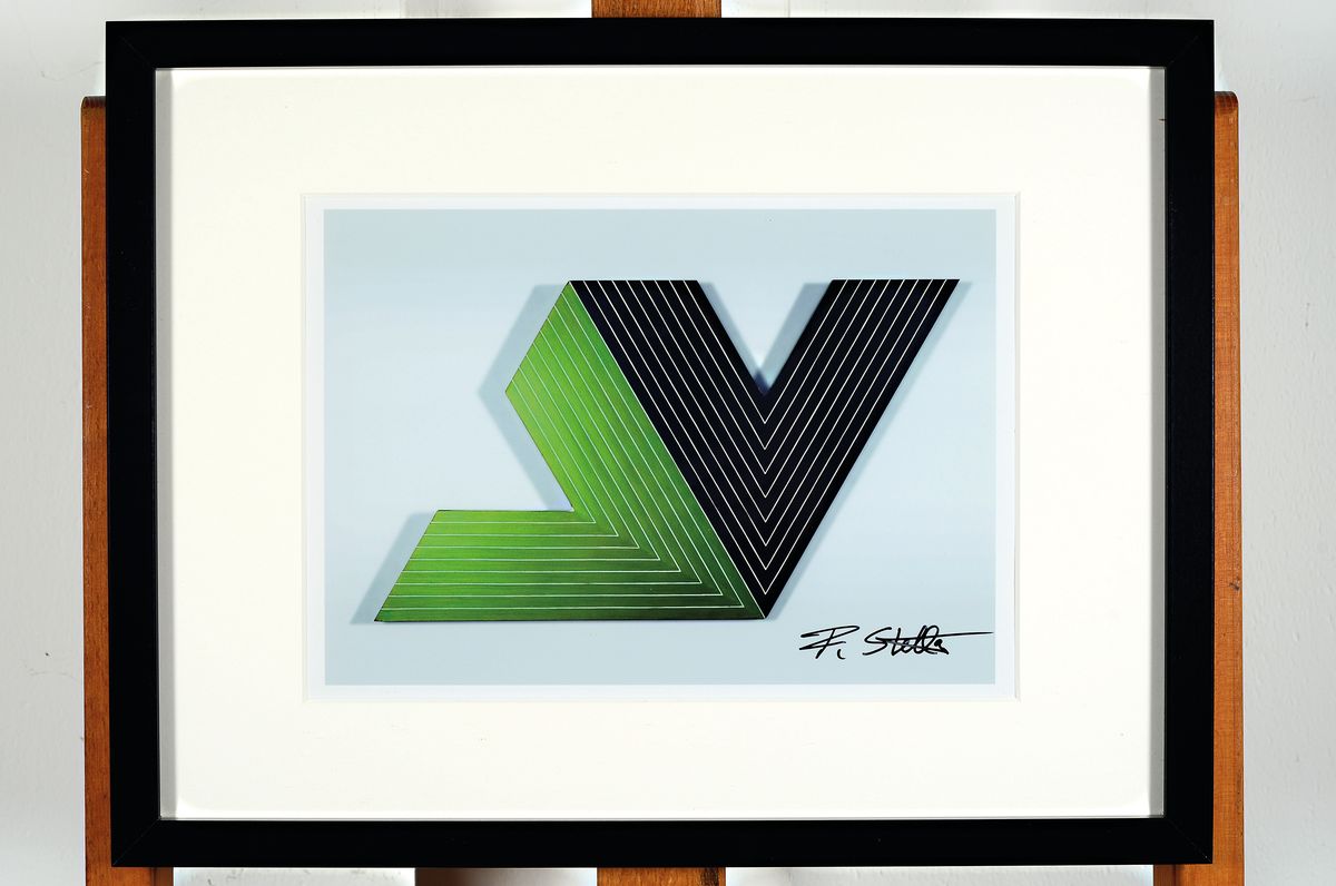Detail k: Frank Stella, geb. 1936, "Ifafa", digitaler Fotoabzug 2012 (nicht limitiert), Gefälligkeitssignatur, unter Plexiglas gerahmt , gesamt ca. ...