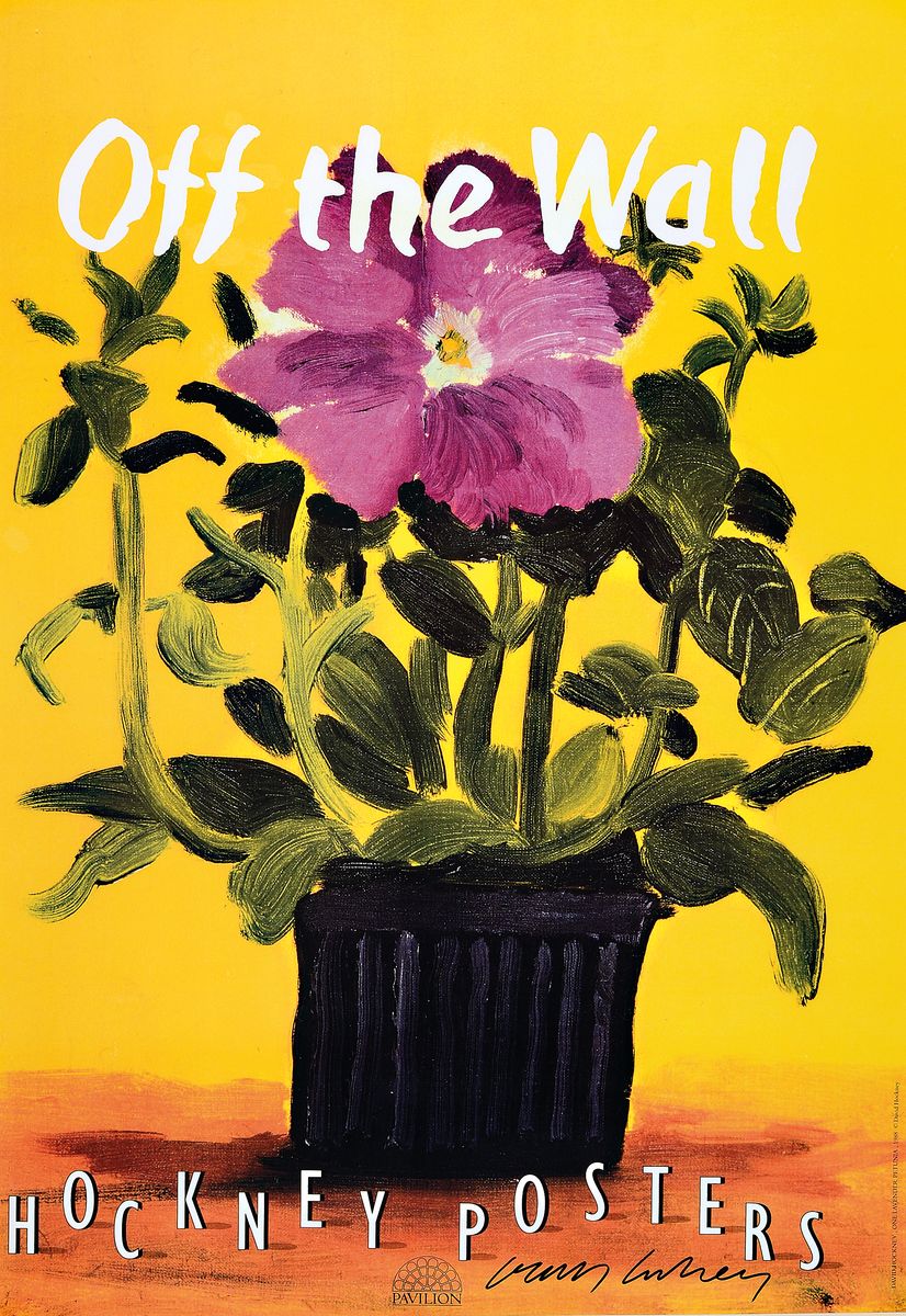 David Hockney, geb. 1937, "Off the Wall", 1994, Offset-Lithografie, handsign., unter Plexiglas gerahmt, gesamt ca. 73x52 cm