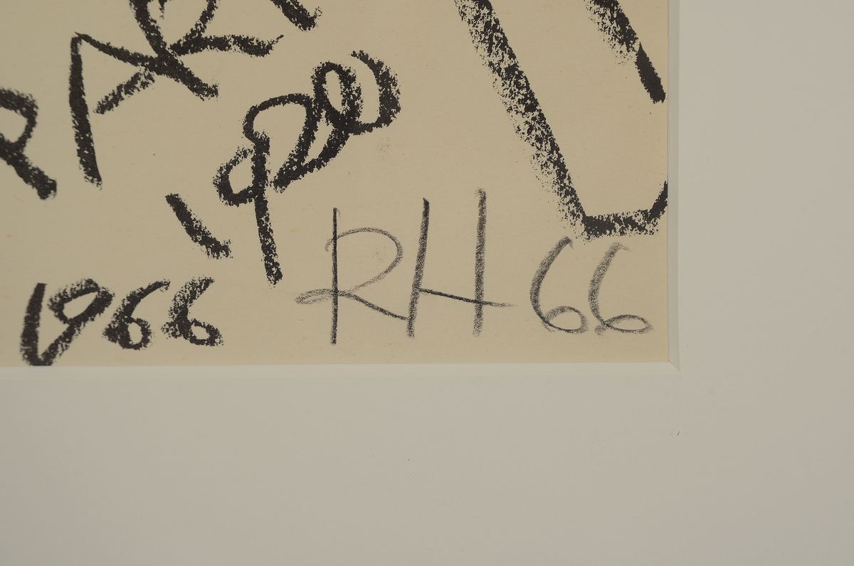 Detail a: Raoul Hausmann, 1986-1971, "DADA 1966", Lithografie ,Auflage 300, handsign.,dat. 66, num.42/300, unter Plexiglas gerahmt, gesamt ca. ...