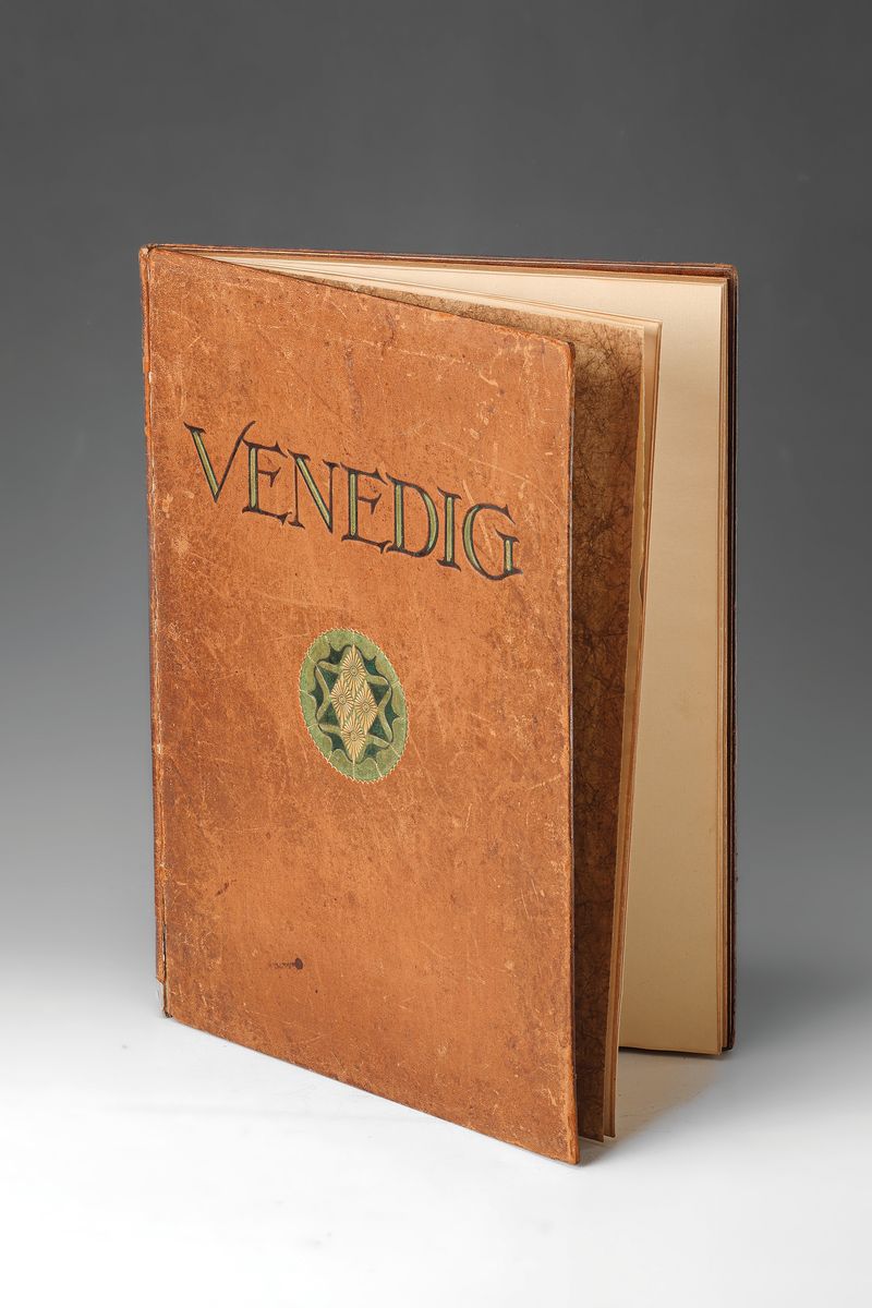 Hermann Struck/Robert Hammerling, "Venedig", Verse, 23 Radierungen von Hermann Stuck, alle signiert, 6 x Blattgröße, Ledereinband, ...