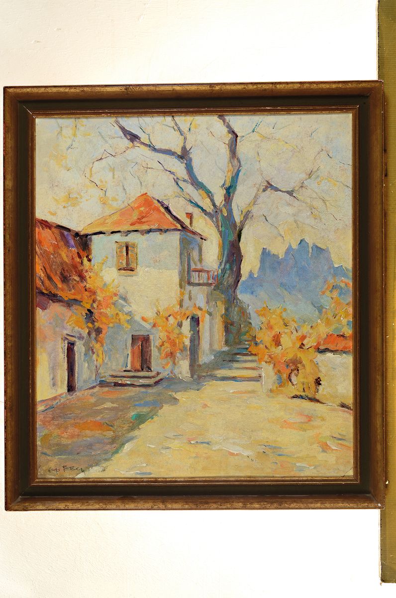 Detail k: Kopie nach Beck, Anfang 20. Jh., Straßenansicht, Öl/Pappe, li. u. signiert, ca. 50 x 44 cm