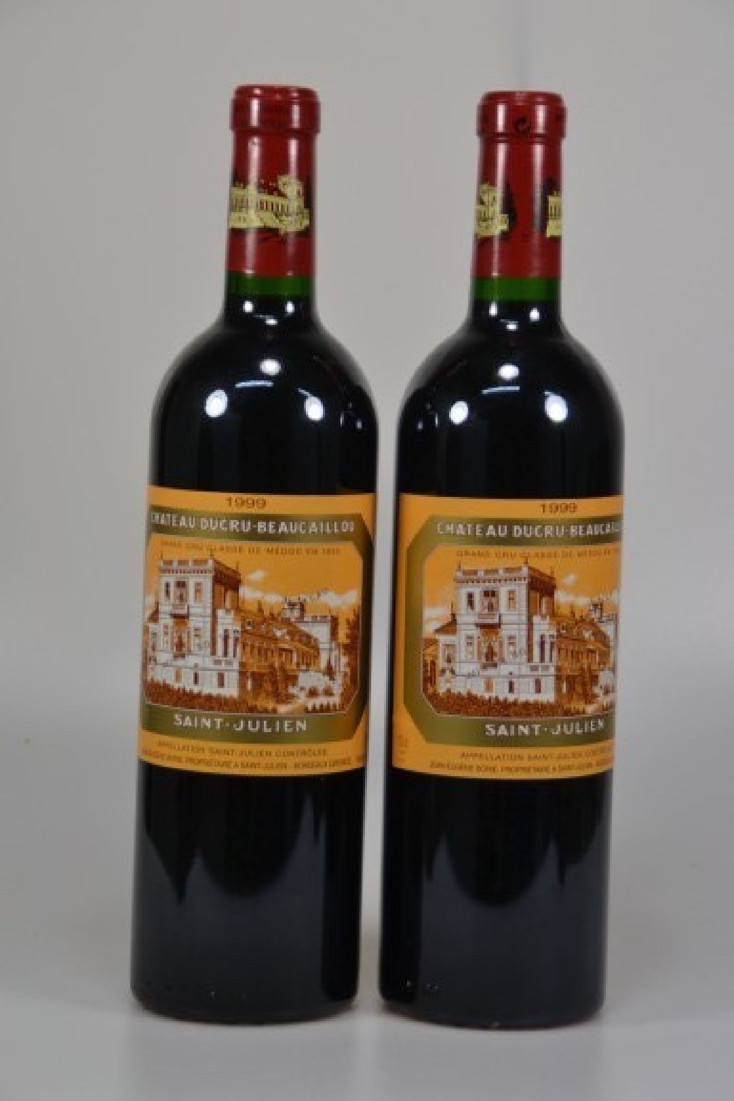 2 Flaschen 1999 Chateau Ducru-Beaucaillou, Saint-Julien, je 750ml, 13% Vol., High Fill, unverkostet