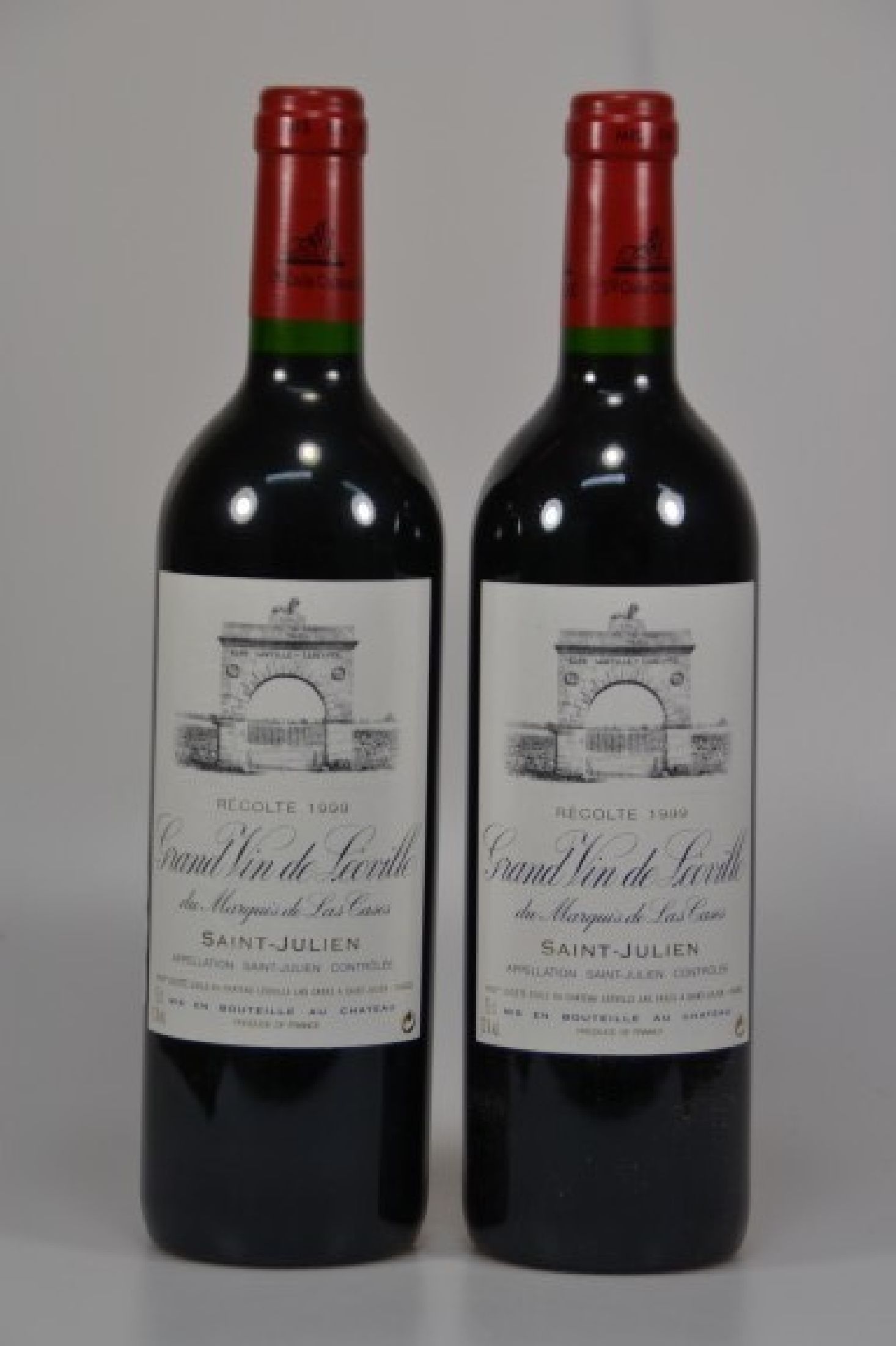 2 Flaschen 1999 Chateau Leoville-Las Cases, Grand Vin de Leoville du Marquis Du Las Cases , Saint-Julien, je 750ml, 13% Vol., High Fill, unverkostet, ...