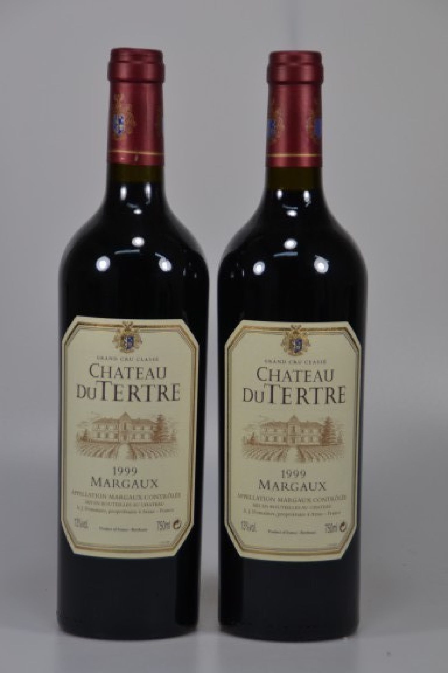 Sechs Flaschen 1999 Chateau du Tertre, Margaux, je 750ml, 13% Vol., mind. Into Neck, unverkostet