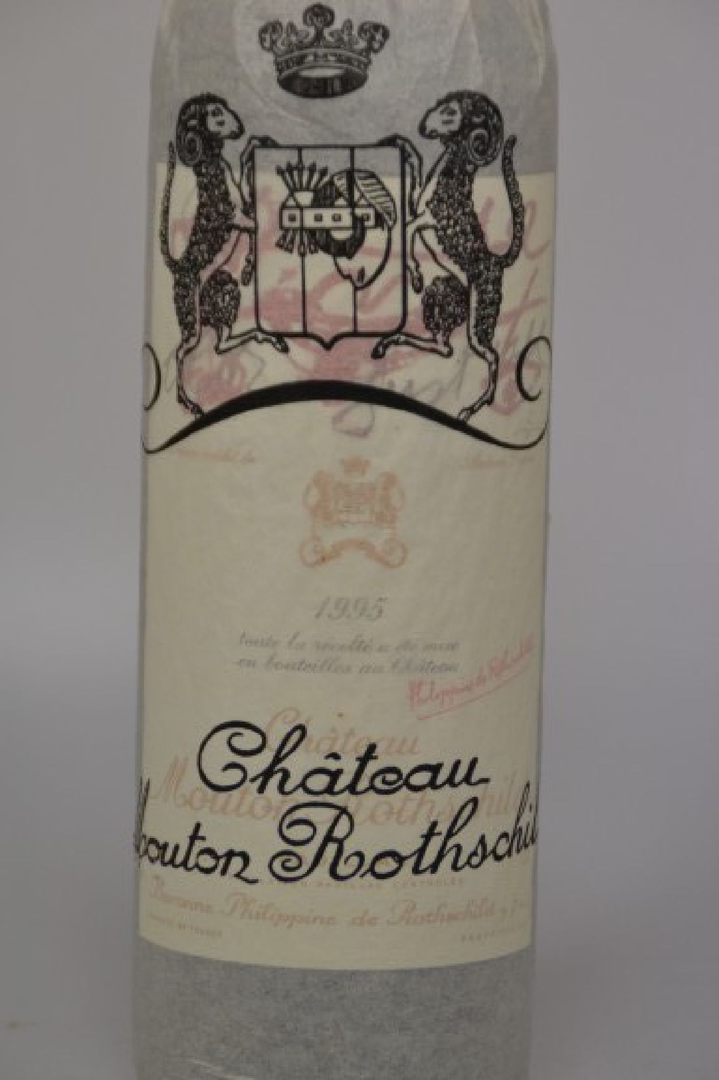 Detail a: 1 Flasche 1995 Chateau Mouton Rothschild, Pauillac, Grand Cru Classe, 750ml, 12,5%Vol., High Fill, unverkostet, 96 Parker-Punkte