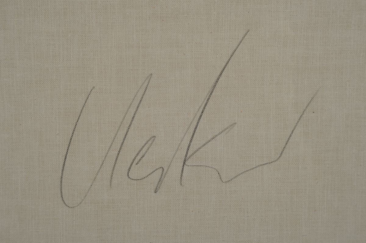 Detail a: Günther Uecker, geb. 1930, Nagelobjekt, Nagel in überarbeiteter Leinenkassette, gerahmt mit Plexiglashaube, handsigniert, aus 1970/71, ca. 37.5 x ...