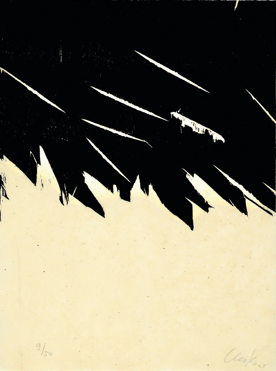 Günther Uecker, geb. 1930, Holzschnitt auf feinem Japanpapier, handsigniert und num. 9/50, aus 1986, Trockenstempel der Erker Galerie St. Gallen, ...