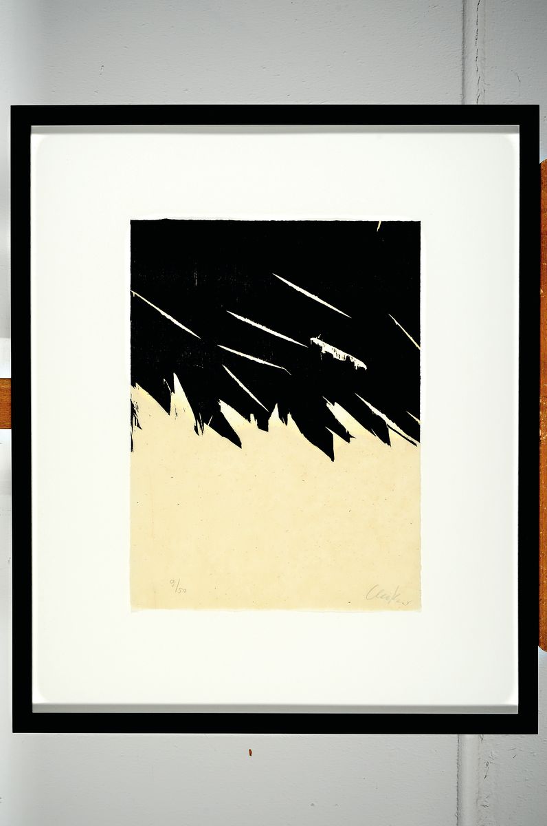 Detail k: Günther Uecker, geb. 1930, Holzschnitt auf feinem Japanpapier, handsigniert und num. 9/50, aus 1986, Trockenstempel der Erker Galerie St. Gallen, ...