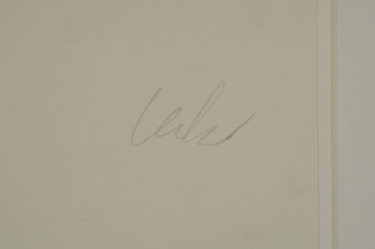 Detail a: Günther Uecker, geb. 1930, Prägedruck auf Karton, rückseitig nummeriert, 46/200, oben li. handsigniert, 32 x 23 cm, Rahmen: 63 x 53 cm, aus 1975, ...