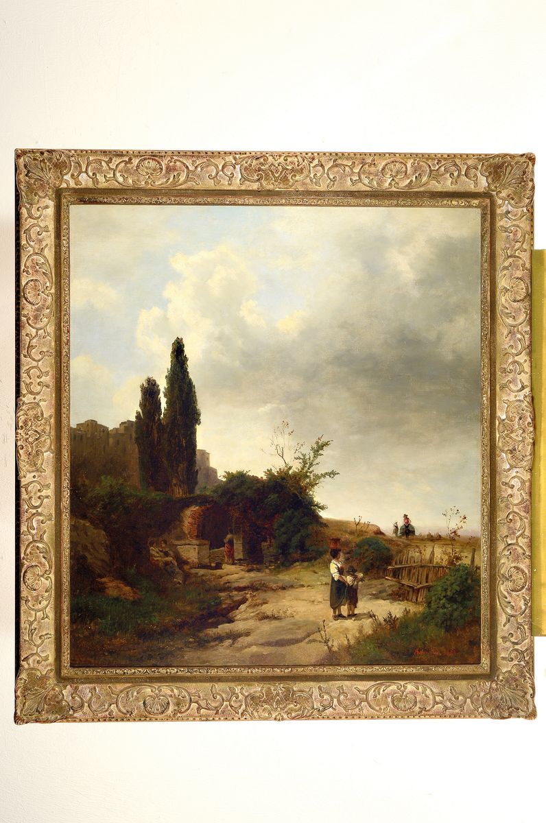 Detail k: Oswald Achenbach, 1827-1905 Düsseldorf, 1835-41 Studium an der Kunstakademie Düsseldorf, Gründungsmitglied des KV "Malkasten", 1863-72 ...