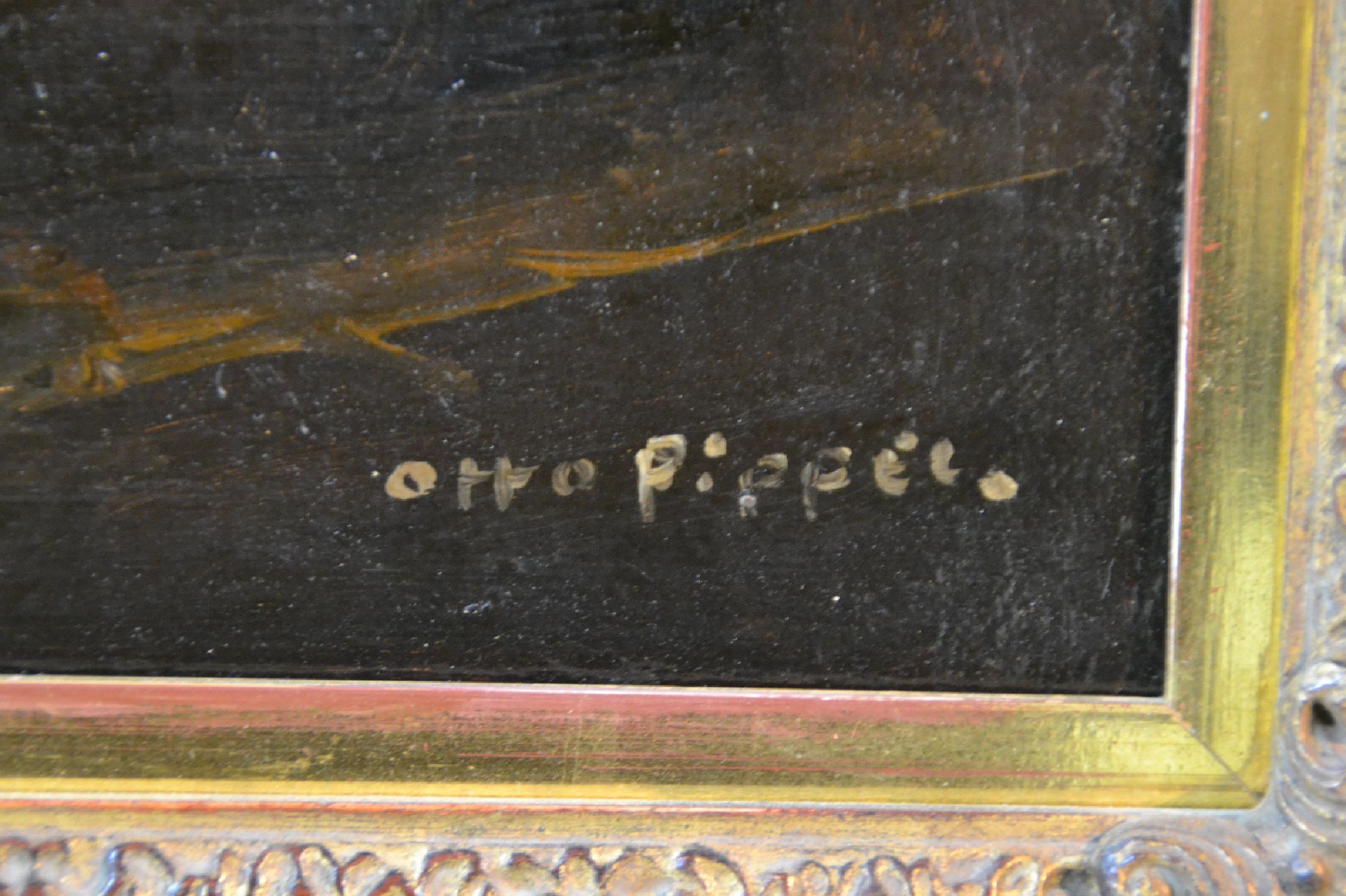 Detail c: Otto Pippel, 1878 Lodz - 1960 Planegg, 1896 Studium in Straßburg und an den Akademien Karlsruhe und Dresden, atmosphärisch beleuchtete ...