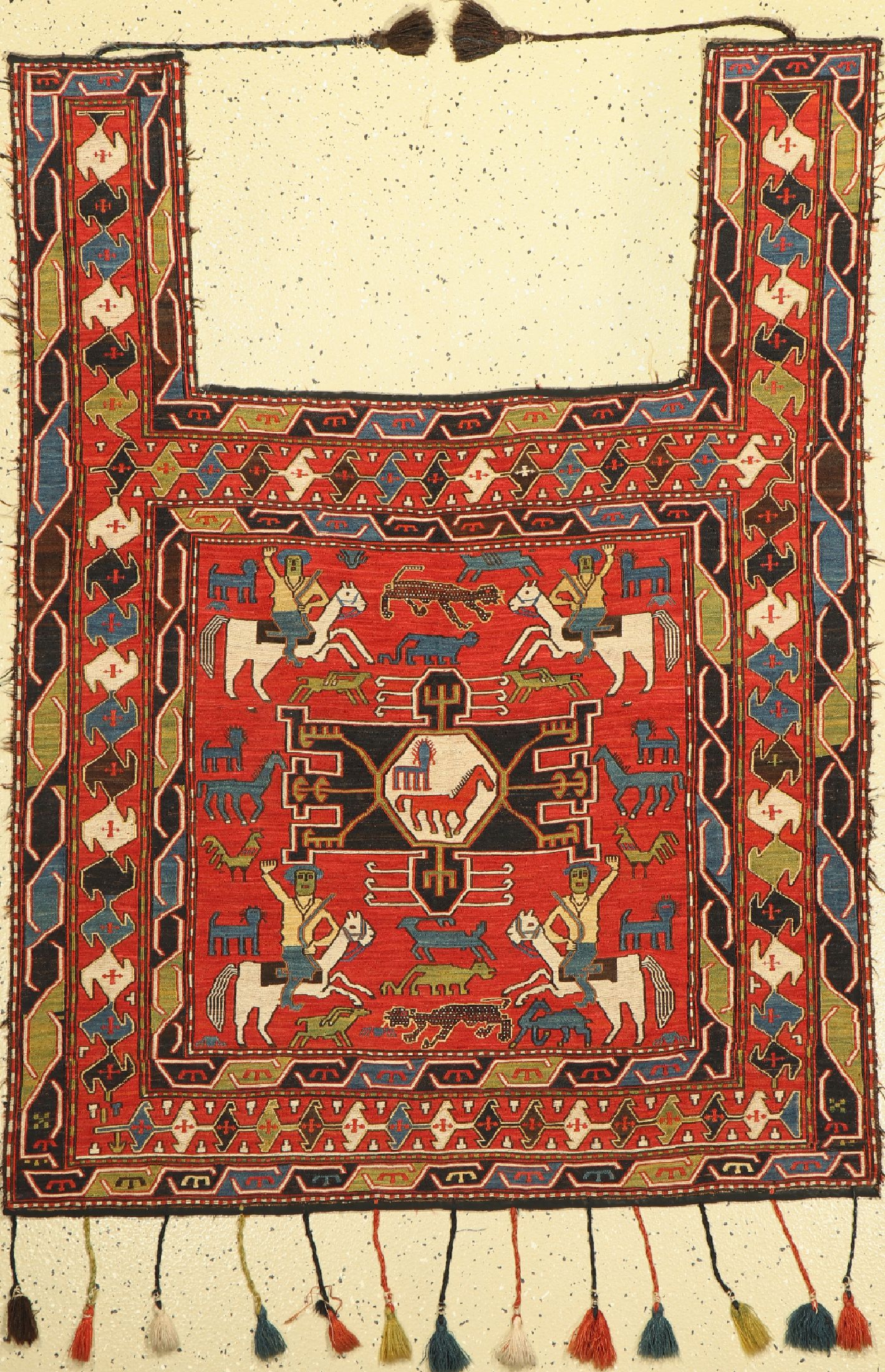 Shahsawan Pferdedecke, Persien, um 1930/1940, Wolle auf Wolle, ca. 137 x 100 cm, EHZ:(Guter Zustand)