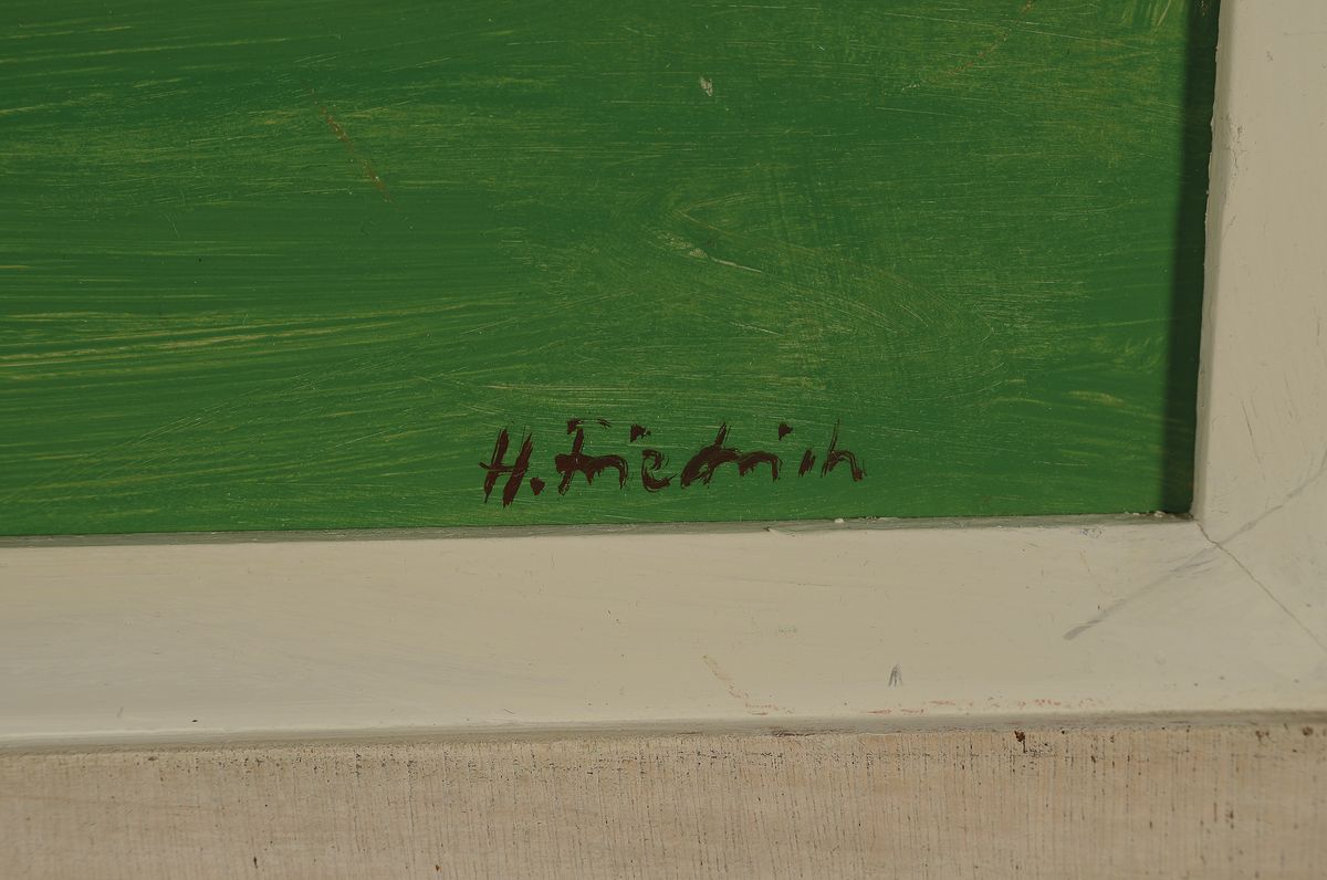 Detail a: Heinz Friedrich, 1924 Schwetzingen-2018 Ebenda , bekannter Kurpfälzer, und pfälzer Maler und Holzschneider, Studium u.a. in Karlsruhe bei ...