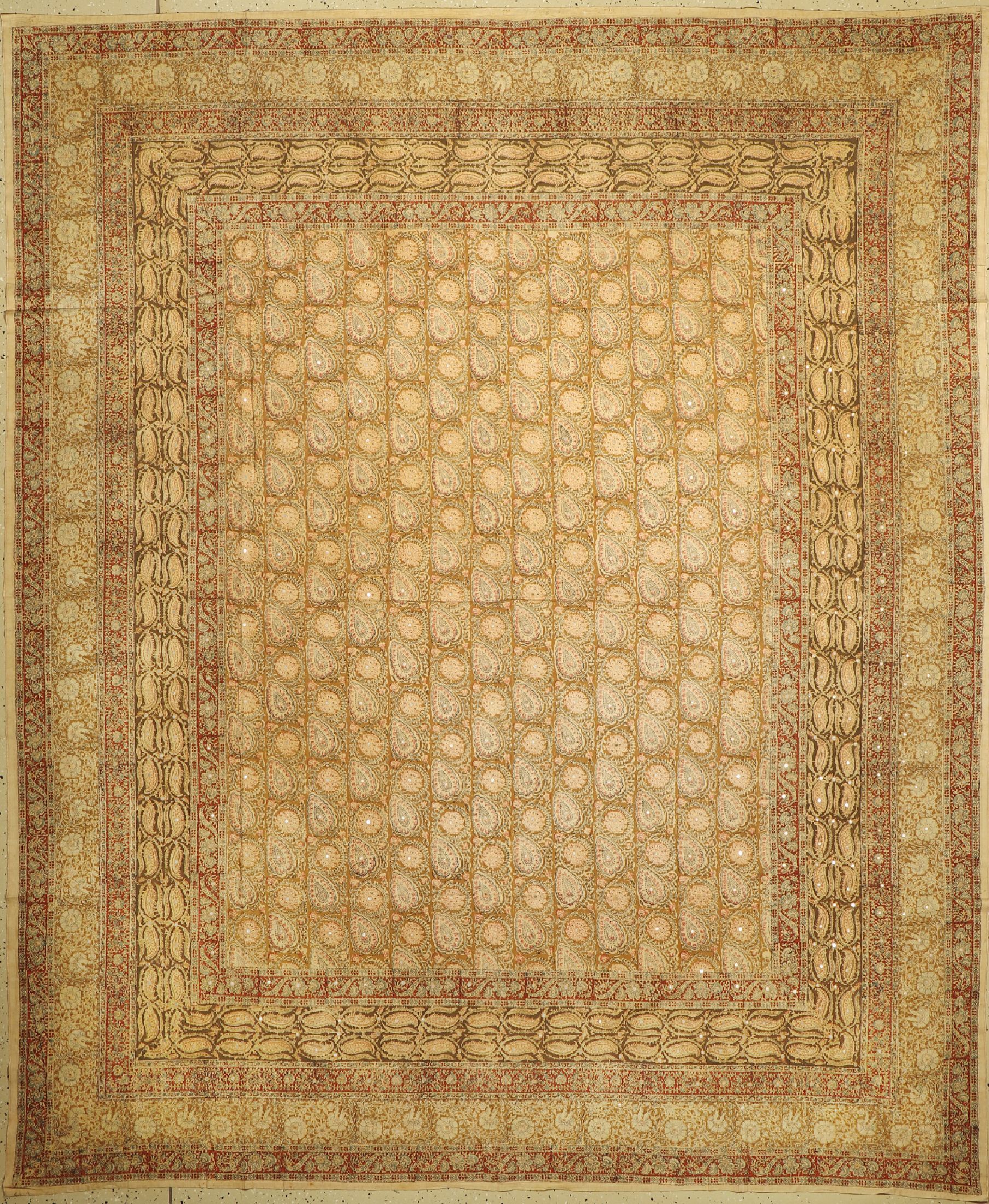 Ghalamkar, Indien, um 1960, bedruckter Stoff, ca. 265 x 222 cm, EHZ: 2
