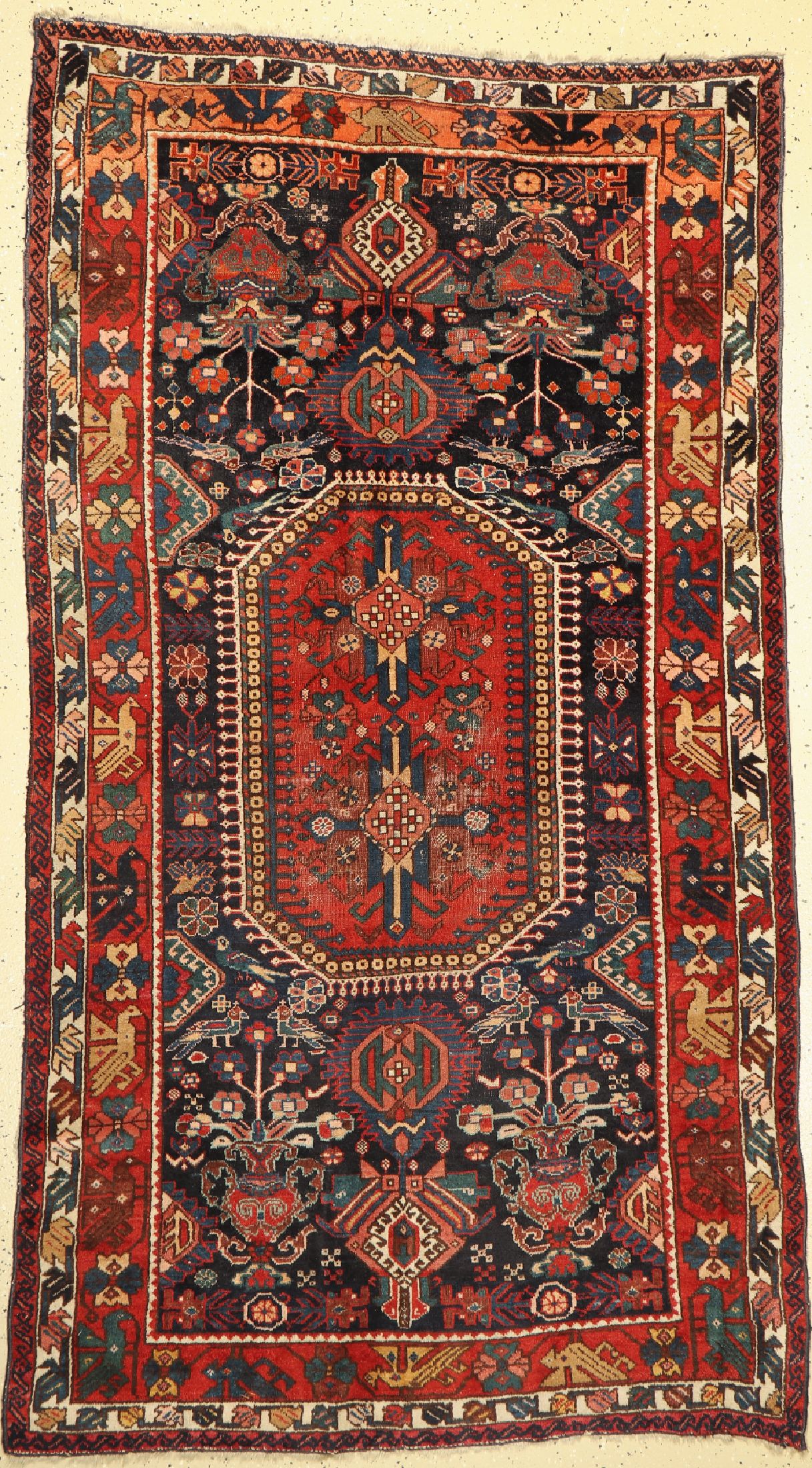 Antiker Hamadan Dorfteppich, Persien, um 1900, Wolle auf Wolle, ca. 227 x 130 cm, EHZ: 4