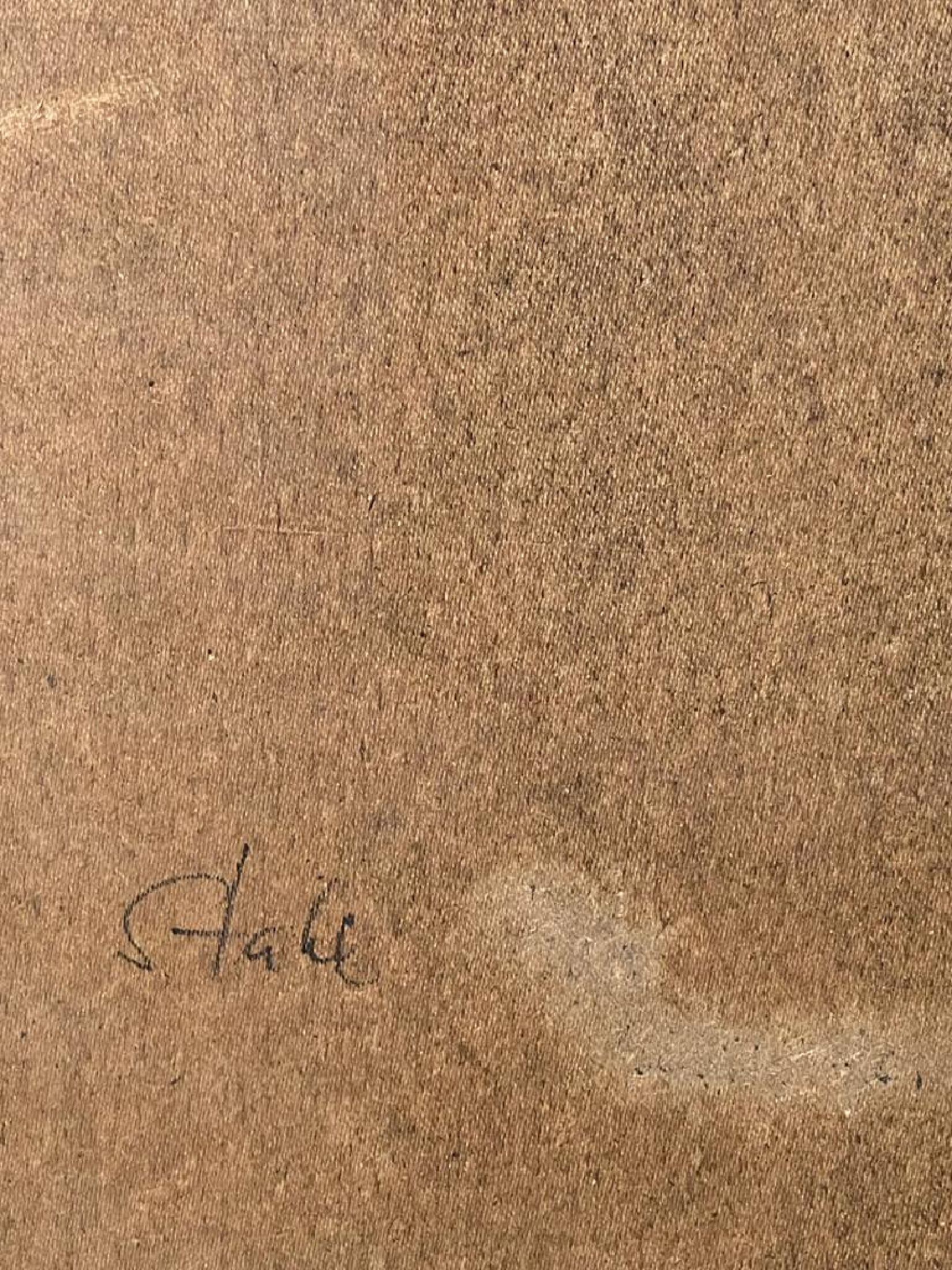 Detail b: Stahl, unbekannter Künstler um 1950/70, "Action Painting/Drip Painting a la Jackson Pollock", ÖL/Acryl/Hartfaserplatte, sign., R., ca. ...