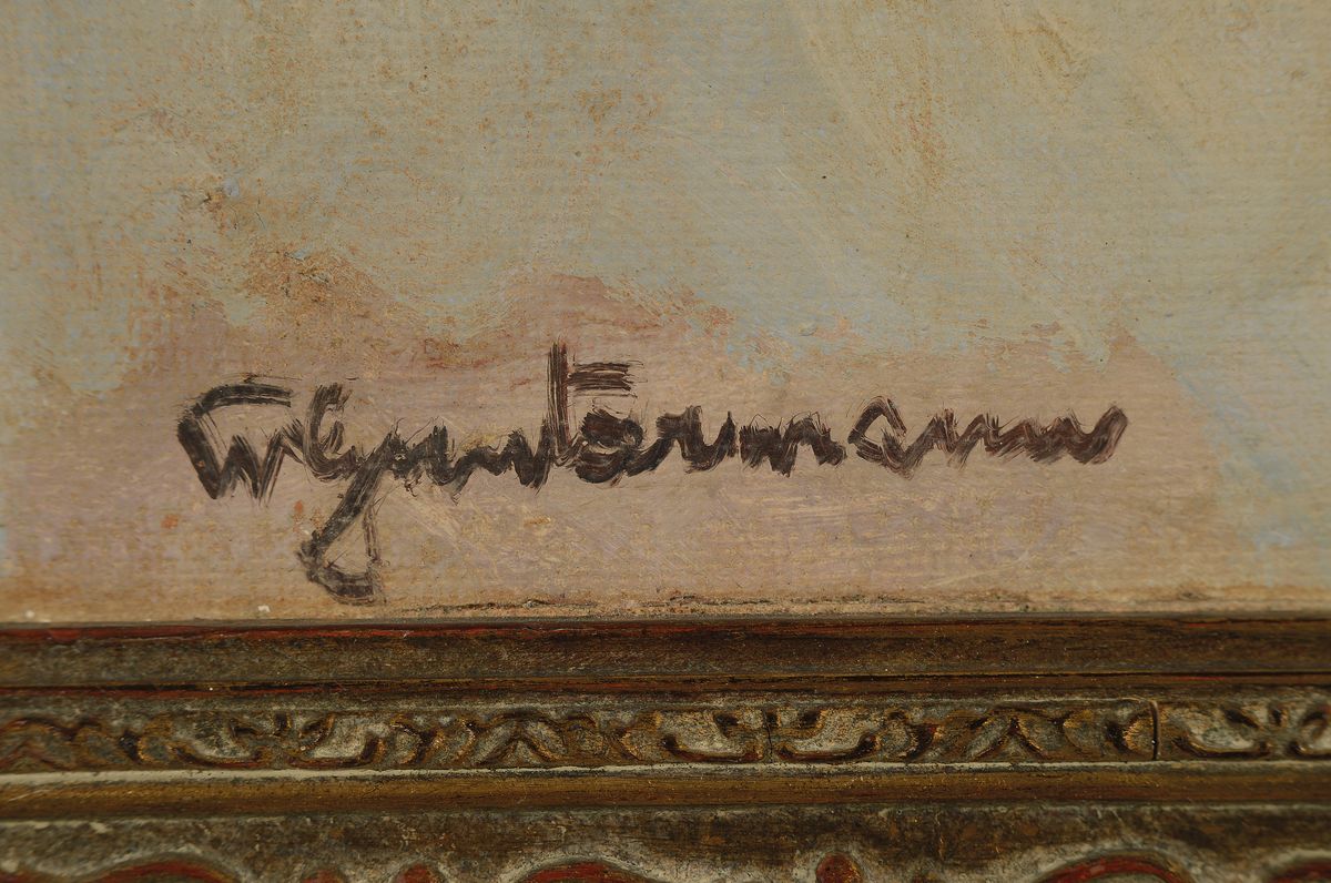 Detail a: Wilhelm Guntermann, 1887 - 1976 Hollerbach, Blumenstillleben, Öl/Malplatte Malplatte, signiert, 70 x 69 cm, Rahmen ca. 83 x 79 cm, l. best.