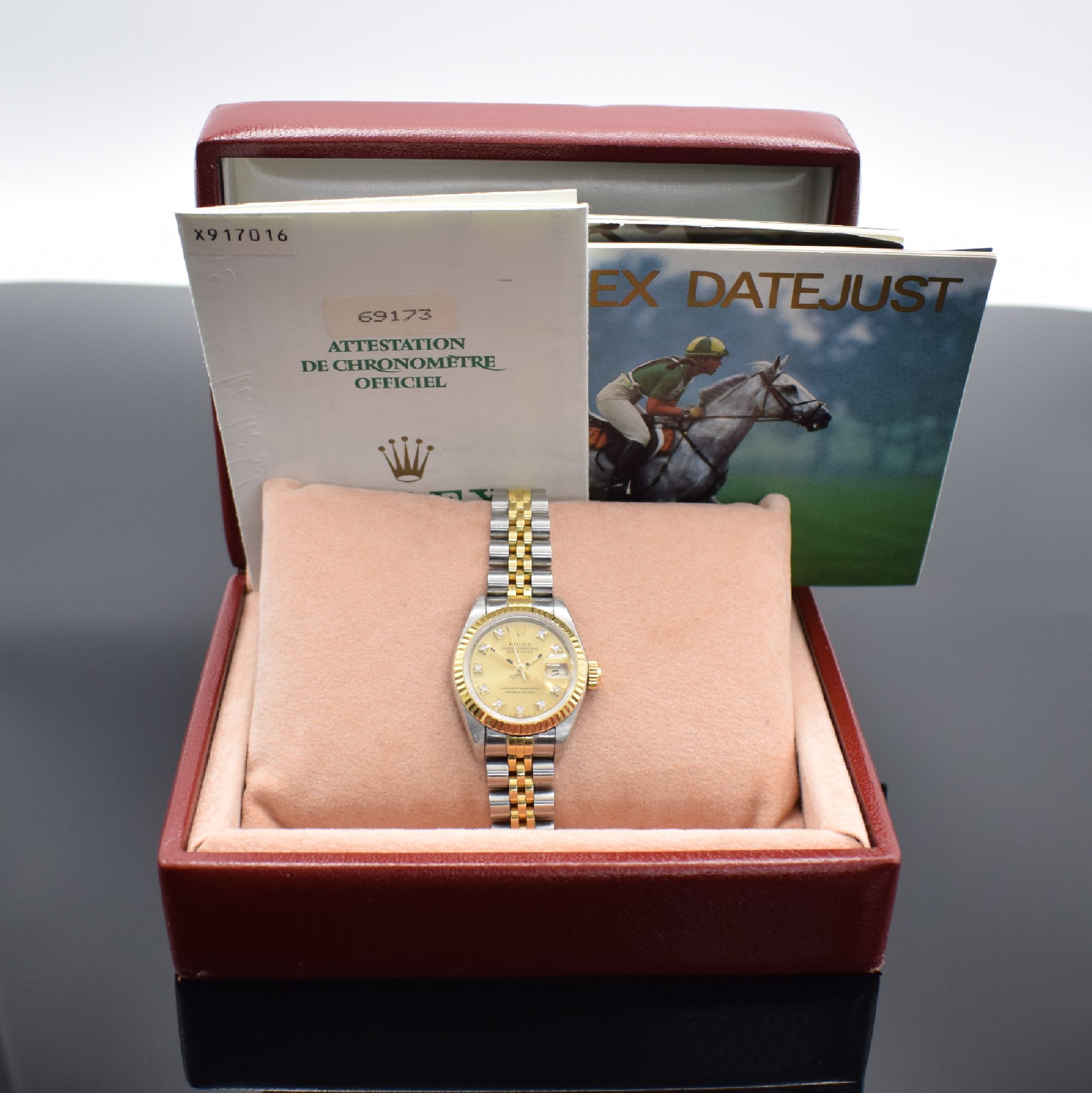Detail e: ROLEX Damenarmbanduhr Oyster Perpetual Datejust Referenz 69173, Automatik, LC 100, X-Serie, verschr. Geh. in Edelstahl & Gold komb. inkl. Jubileeband ...