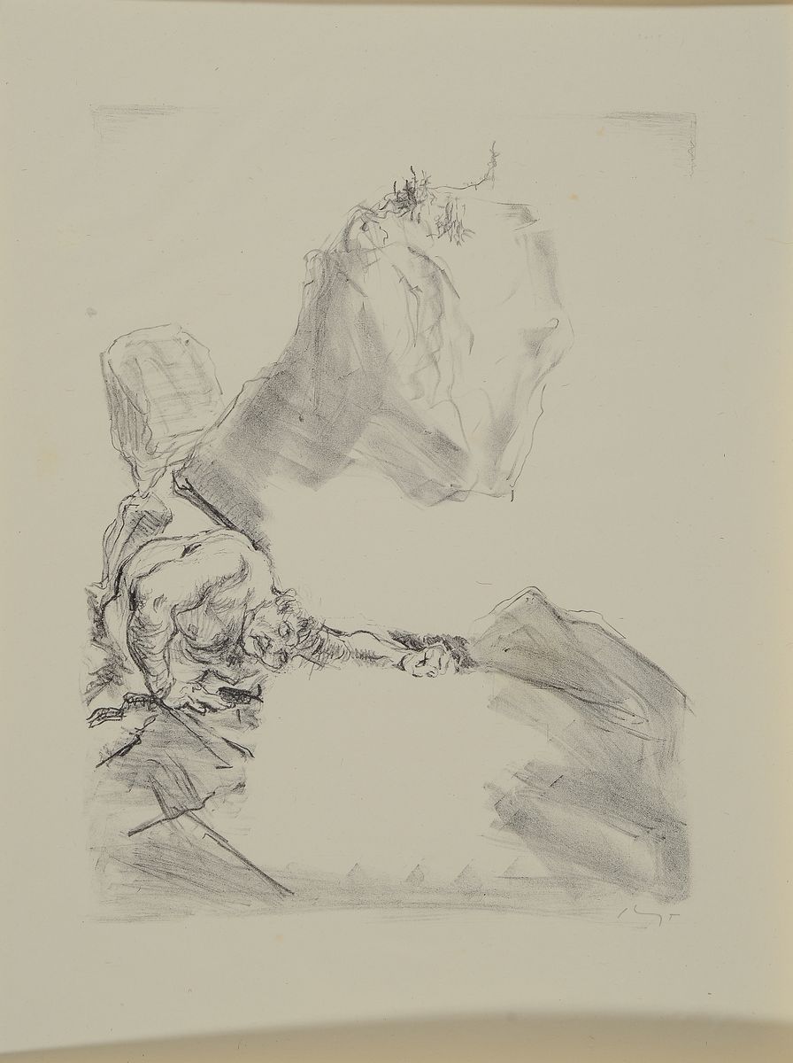 Detail a: Konvolut aus 10 Original-Lithographien, Max Slevogt, 1868 Landshut - 1932 Leinsweiler, Lithographien zu Bühnenbildern zu Goethes Faust, Zweiter ...
