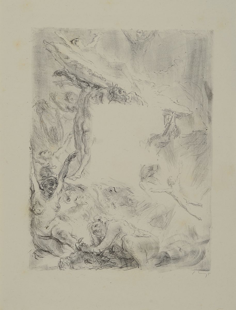 Konvolut aus 11 Original-Lithographien, Max Slevogt, 1868 Landshut - 1932 Leinsweiler, Lithographien zu Bühnenentwürfen zu Goethes Faust, Zweiter ...